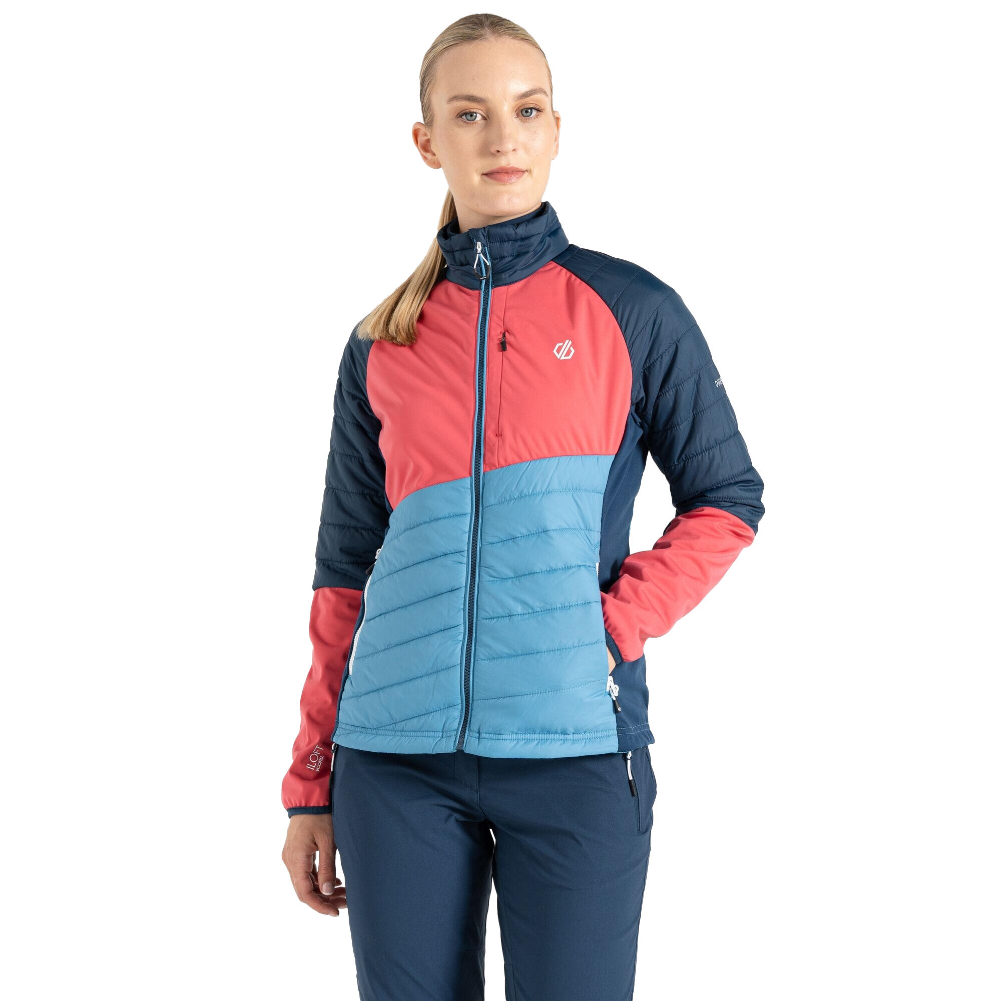 "Lexan" Hybridjacke für Damen Niagarablau/Pastell-Rosa 4/5