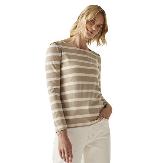 Tshirt Manches Longues Motif/style À Rayures FEDERICA Femme (Beige / Beige
