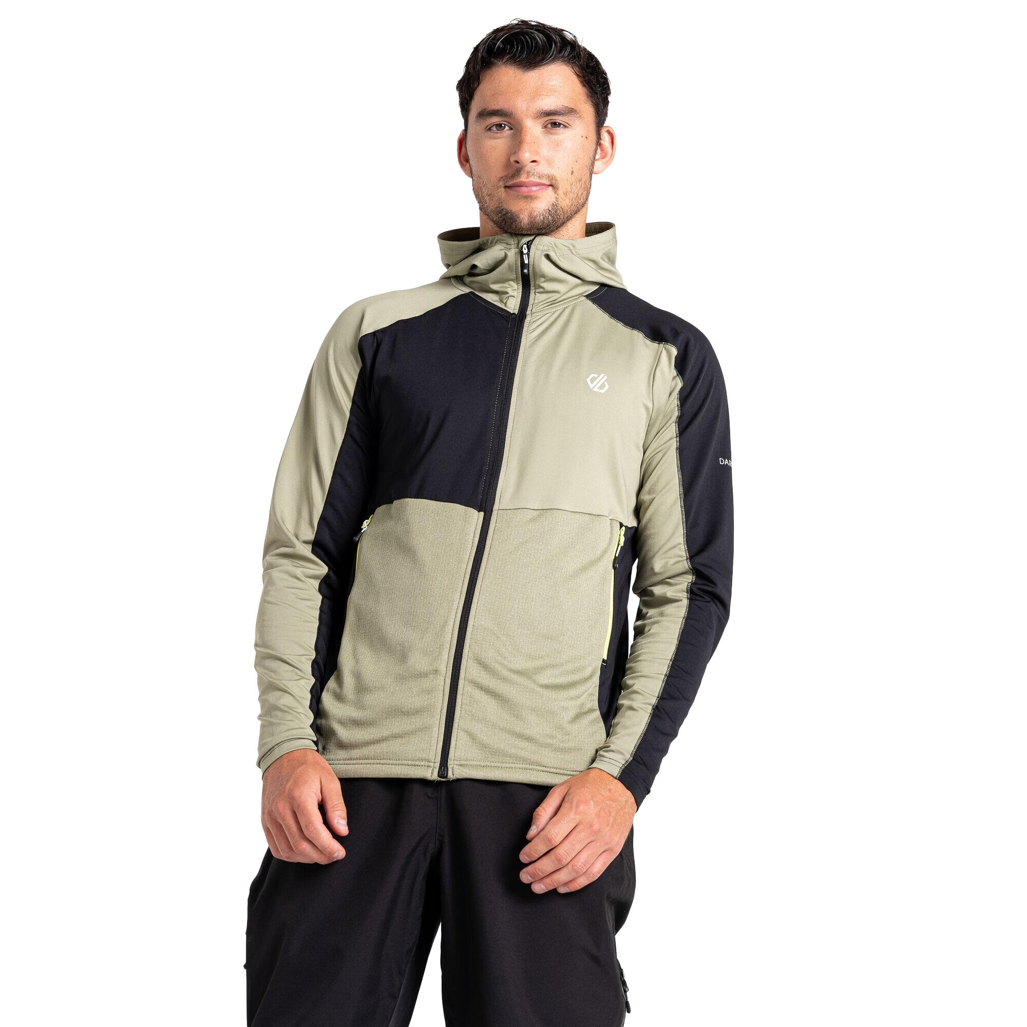Heren Assimilate Core Stretch Hooded Midlayer (Olie Groen/Groen Algen/Zwart) 4/5