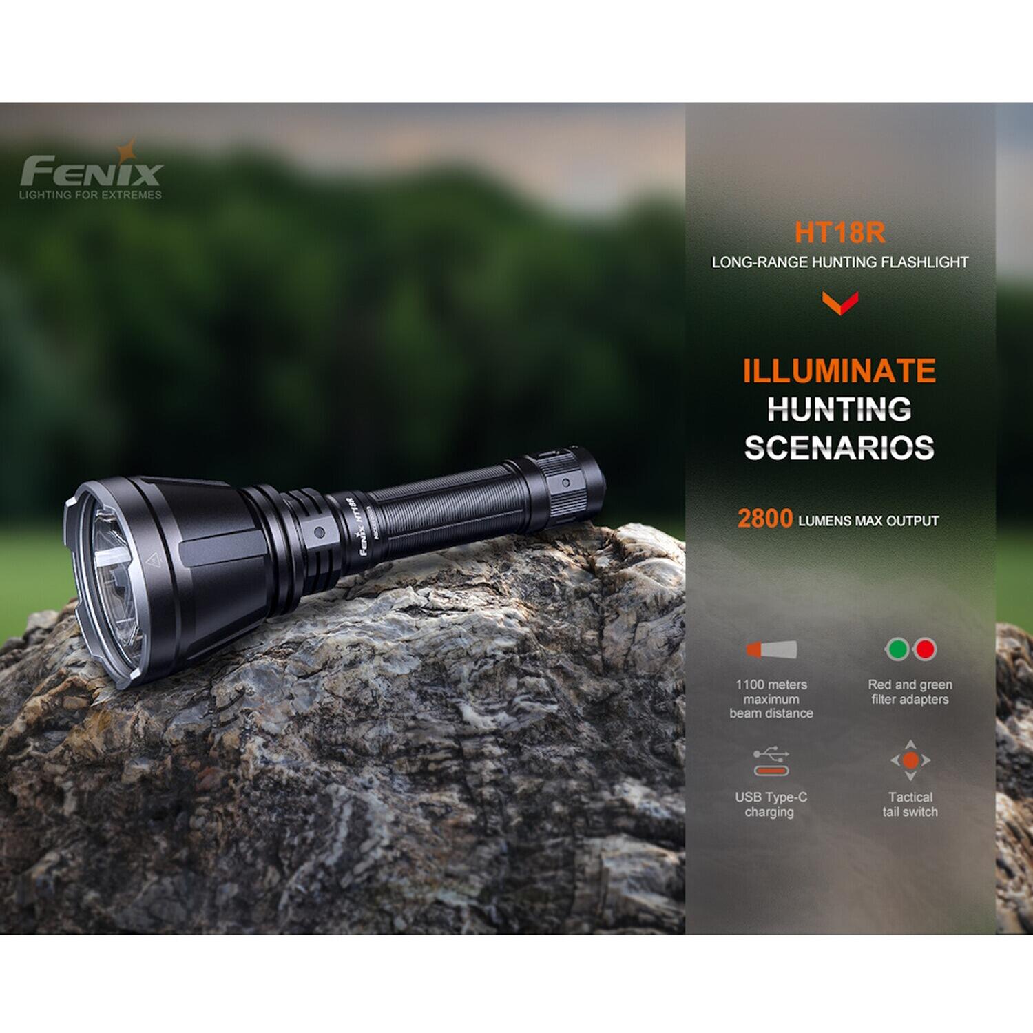 Lampe de recherche Fenix HT18R 2800 lm USB‑C aluminium IP68 6/7