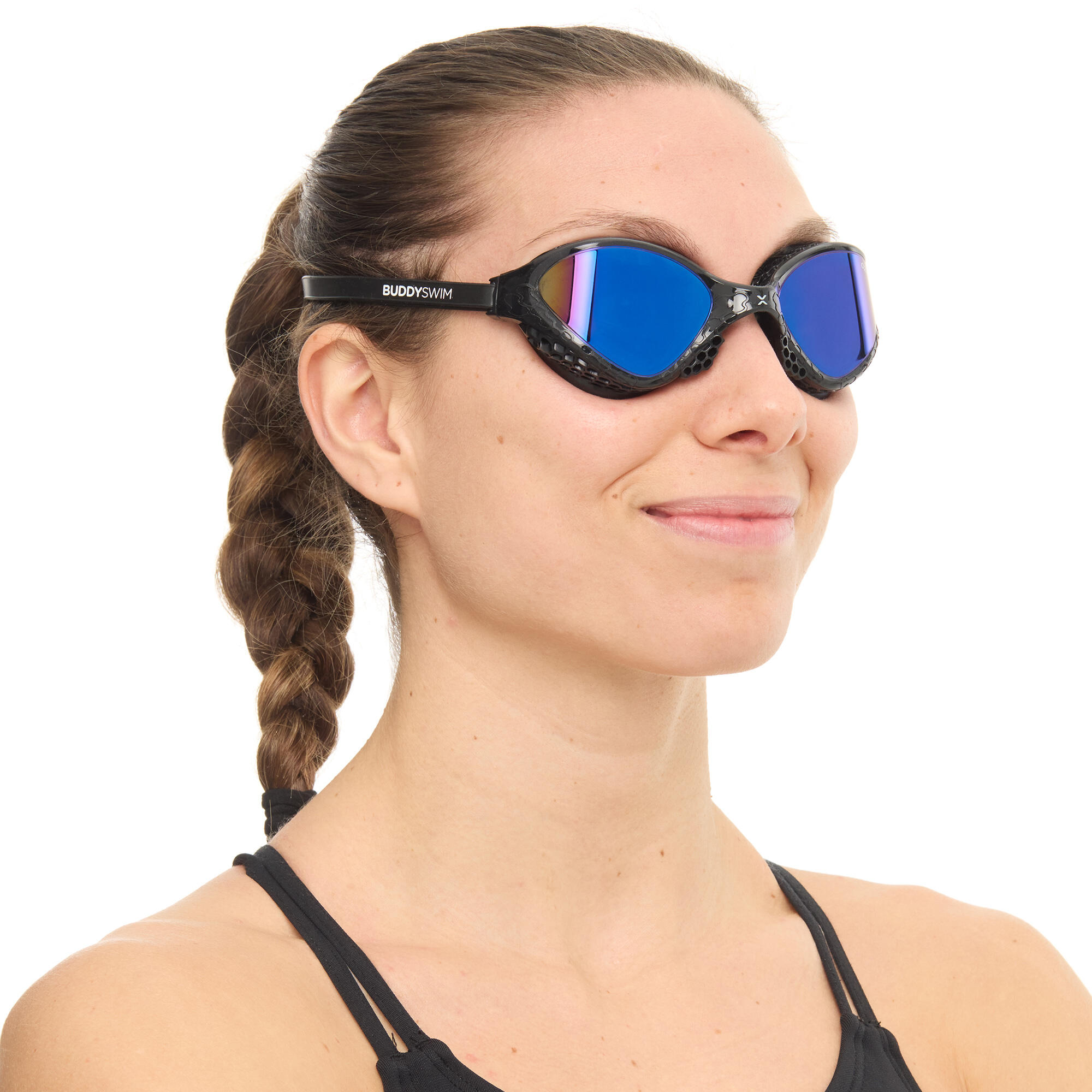 BuddySwim OzeanX Occhialini Black/Blue OW Triathlon Antifog UV 3/6