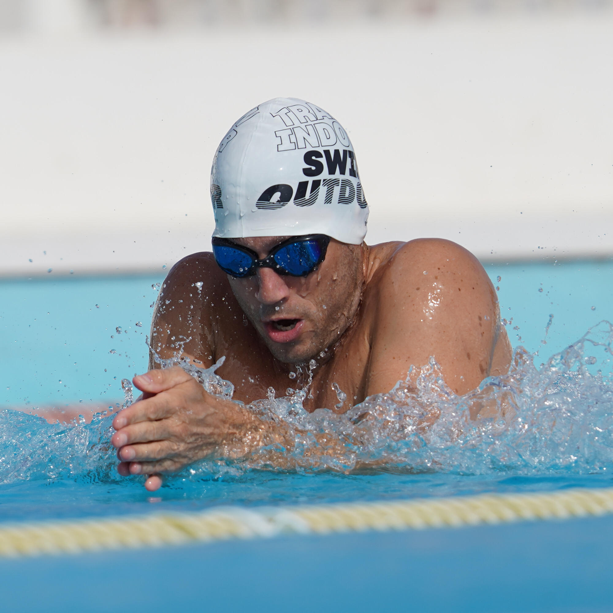 OzeanX Schwimmbrille für Freiwasser und Triathlon Schwarz/Silber 5/6
