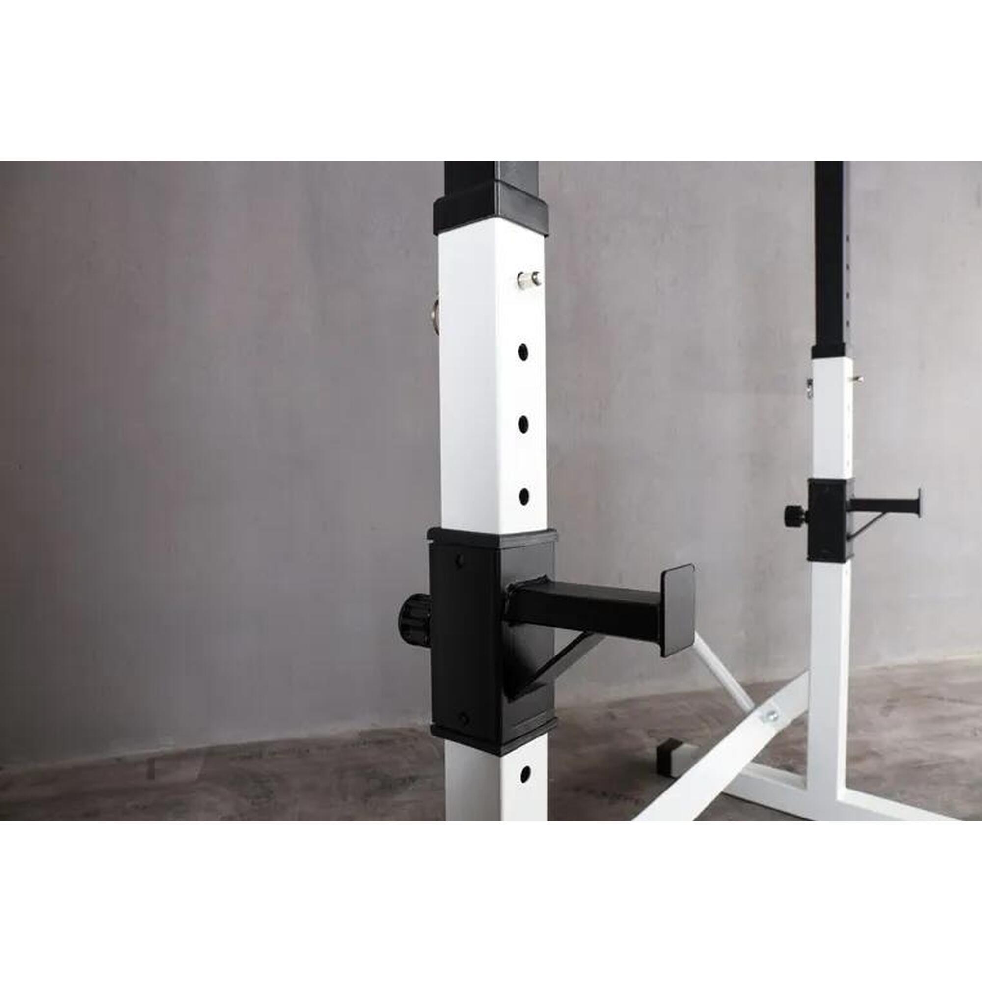 Rack Réglable Squat Blanc Fitness Tech