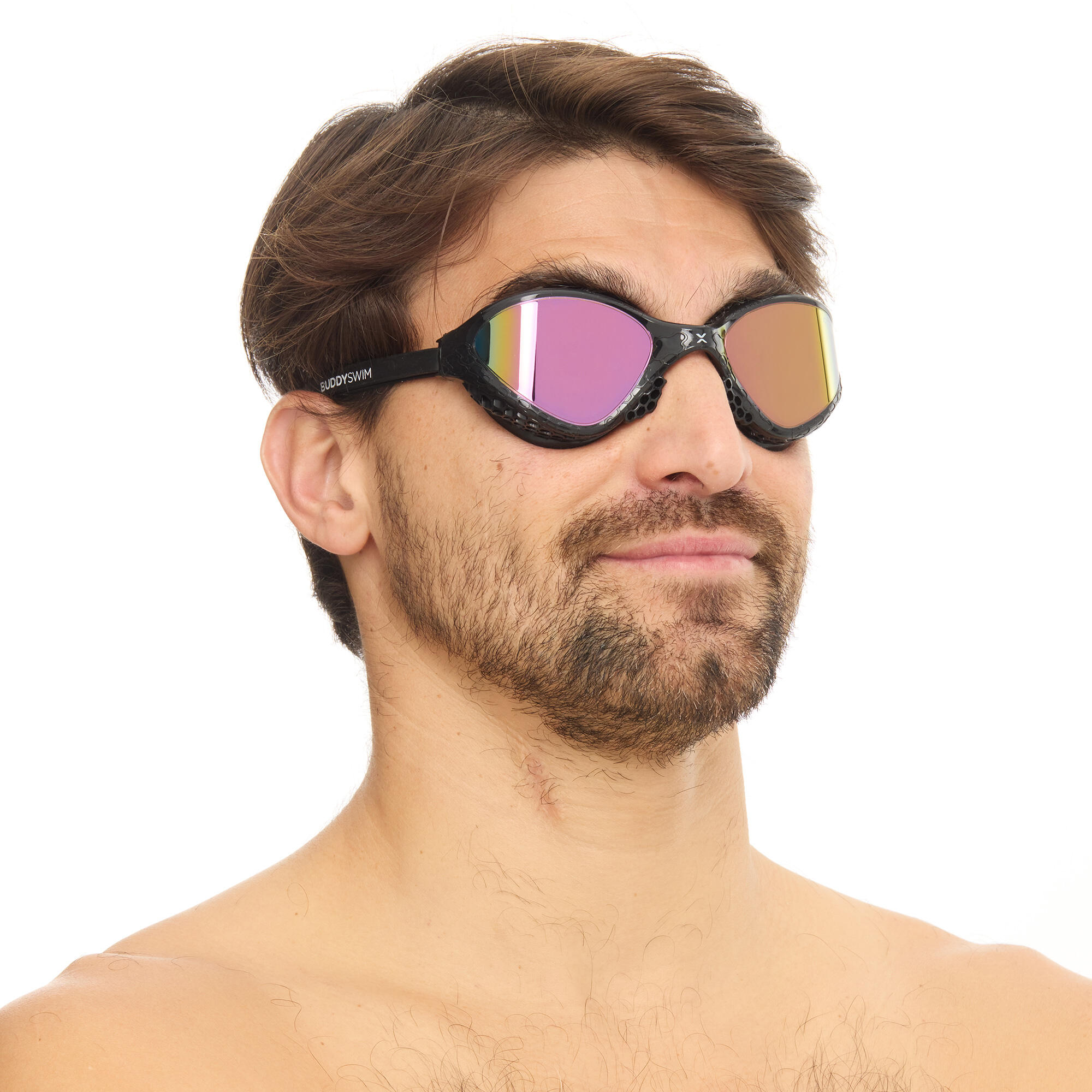 Occhialini da nuoto OzeanX per acque libere e triathlon Nero/Iridium 4/7
