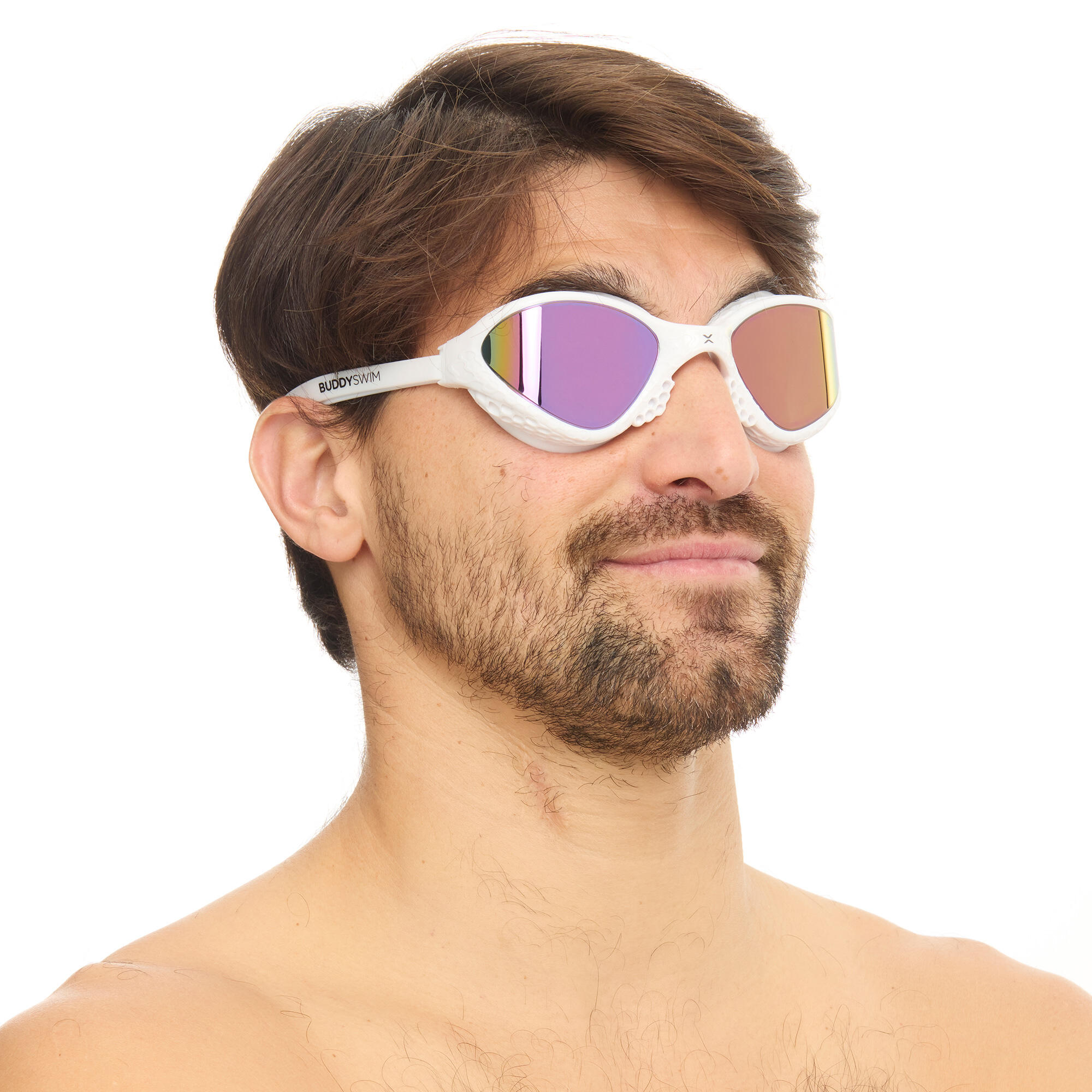 BuddySwim OzeanX Lunettes White/Iridium Mirror Eau Libre Triathlon Anti-Buée UV 4/7
