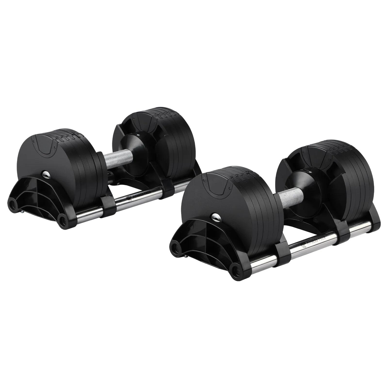 Fitness Tech - Lot De 2 Haltères Réglables De 2 À 20kg Fitness Tech - Haltères Reglable - Noir - 20 Kg - Decathlon