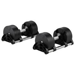 Lot de 2 Haltères Réglables de 2 à 20kg Fitness Tech