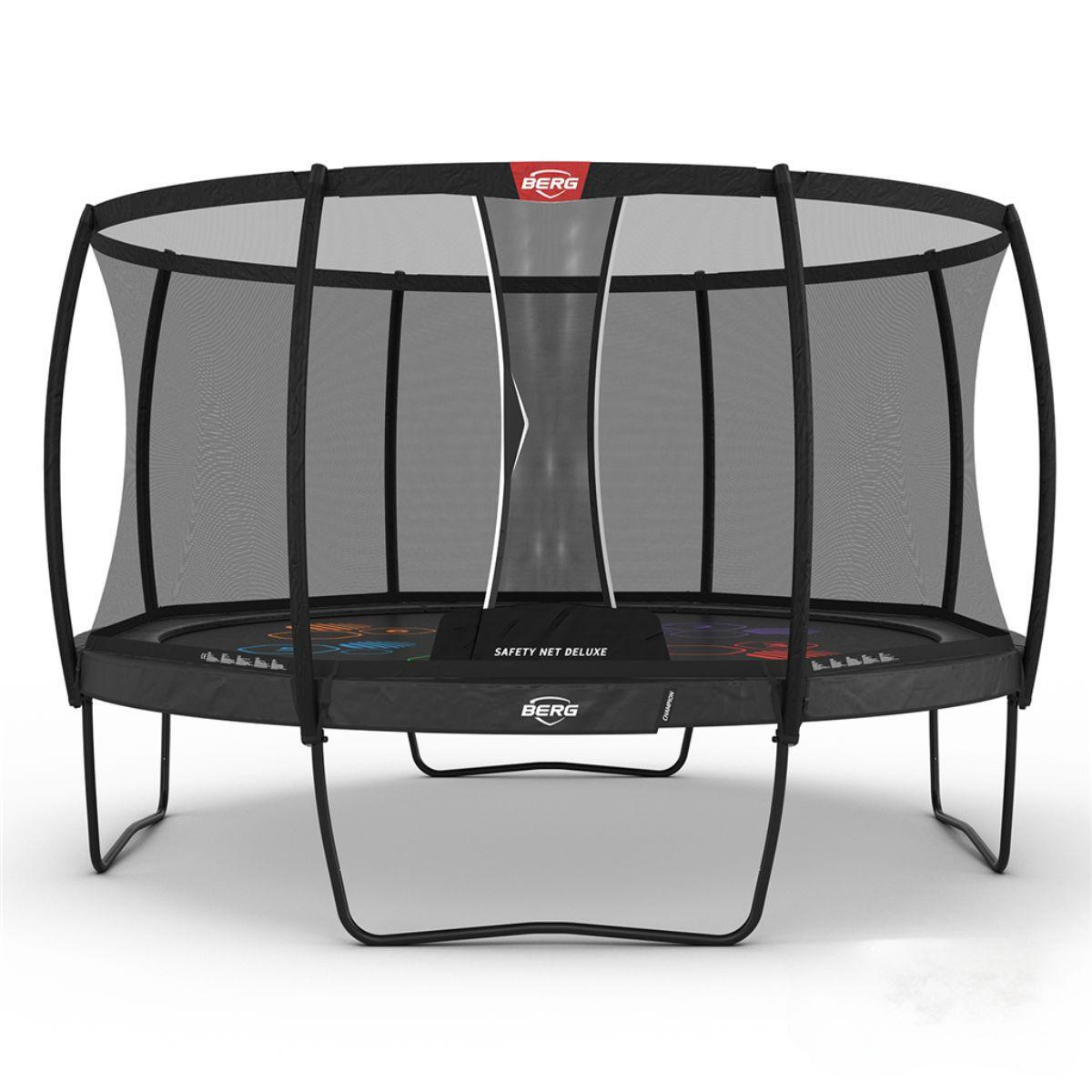 BERG Trampolína Champion Regular 430 + Bezp. Síť Deluxe Šedá Levels
