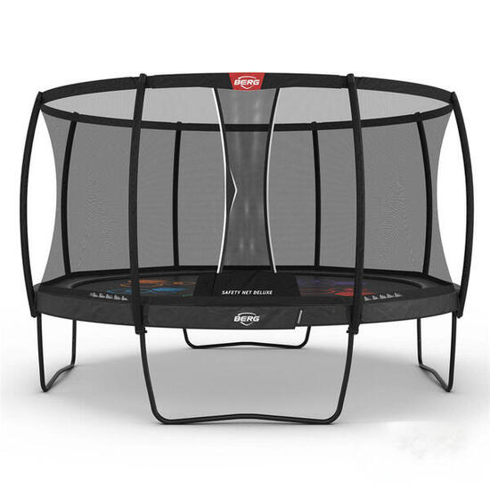 Trampoline Champion Regular 430 + Filet Séc. Deluxe Gris Levels