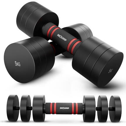 Haltères réglables 5 kg – Paire d'haltères en acier massif pour musculation