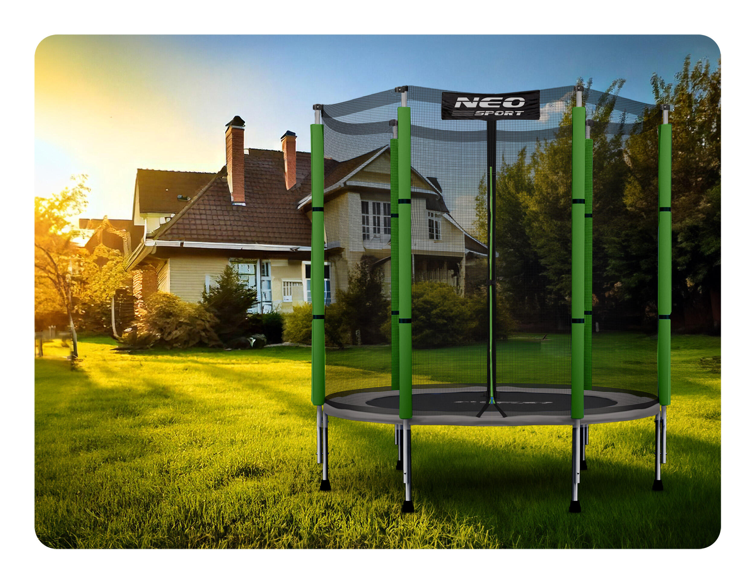 Trampolina ogrodowa z siatką zewnętrzną Neo-Sport 140cm 4ft 4/7