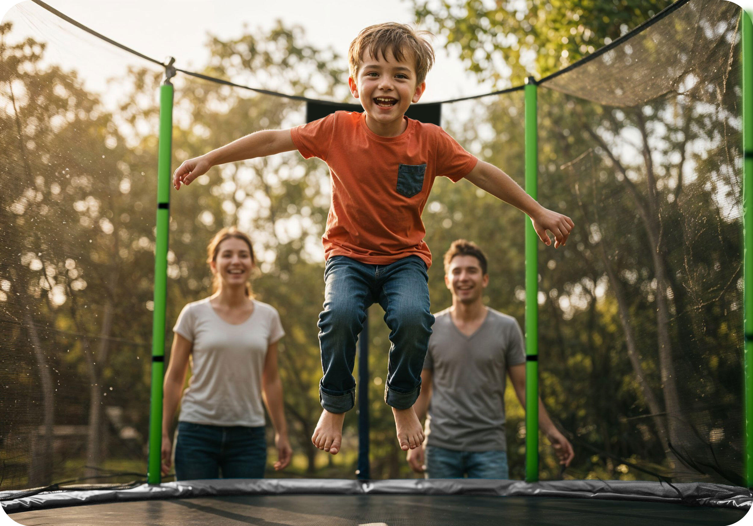 Trampolina ogrodowa z siatką zewnętrzną Neo-Sport 140cm 4ft 3/7