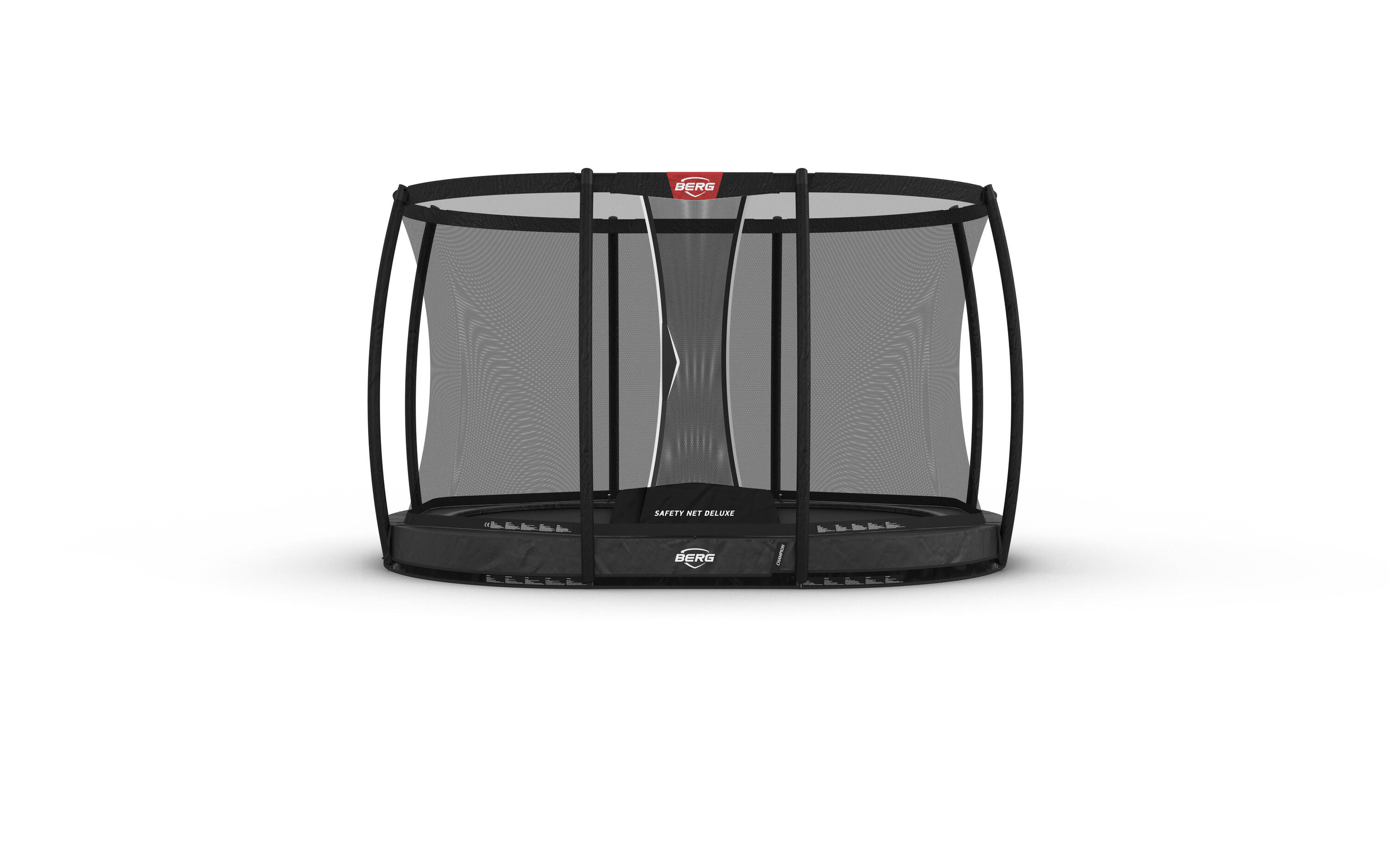 Cama elástica BERG Champion InGround Ovalado + Red seg. 350x250 Gris ant. 1/2