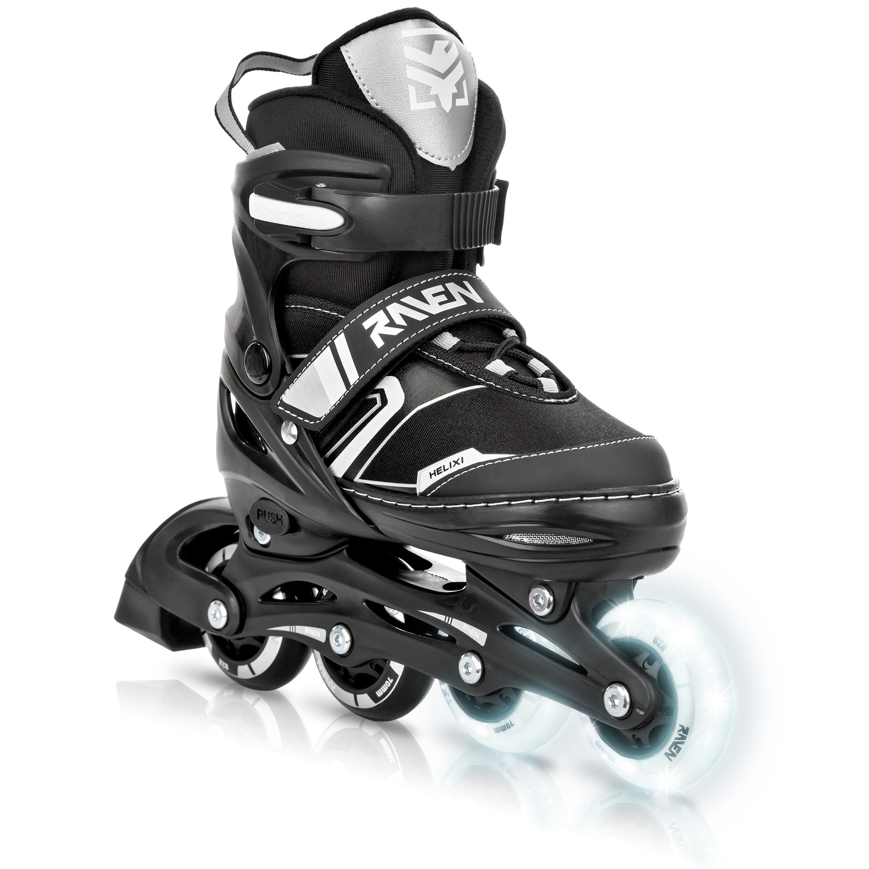 Raven - Helixi Patins À Roulettes Ajustables Led Roues Lumineuses - Rollers En Ligne - Gris|noir - 38/42 - Decathlon