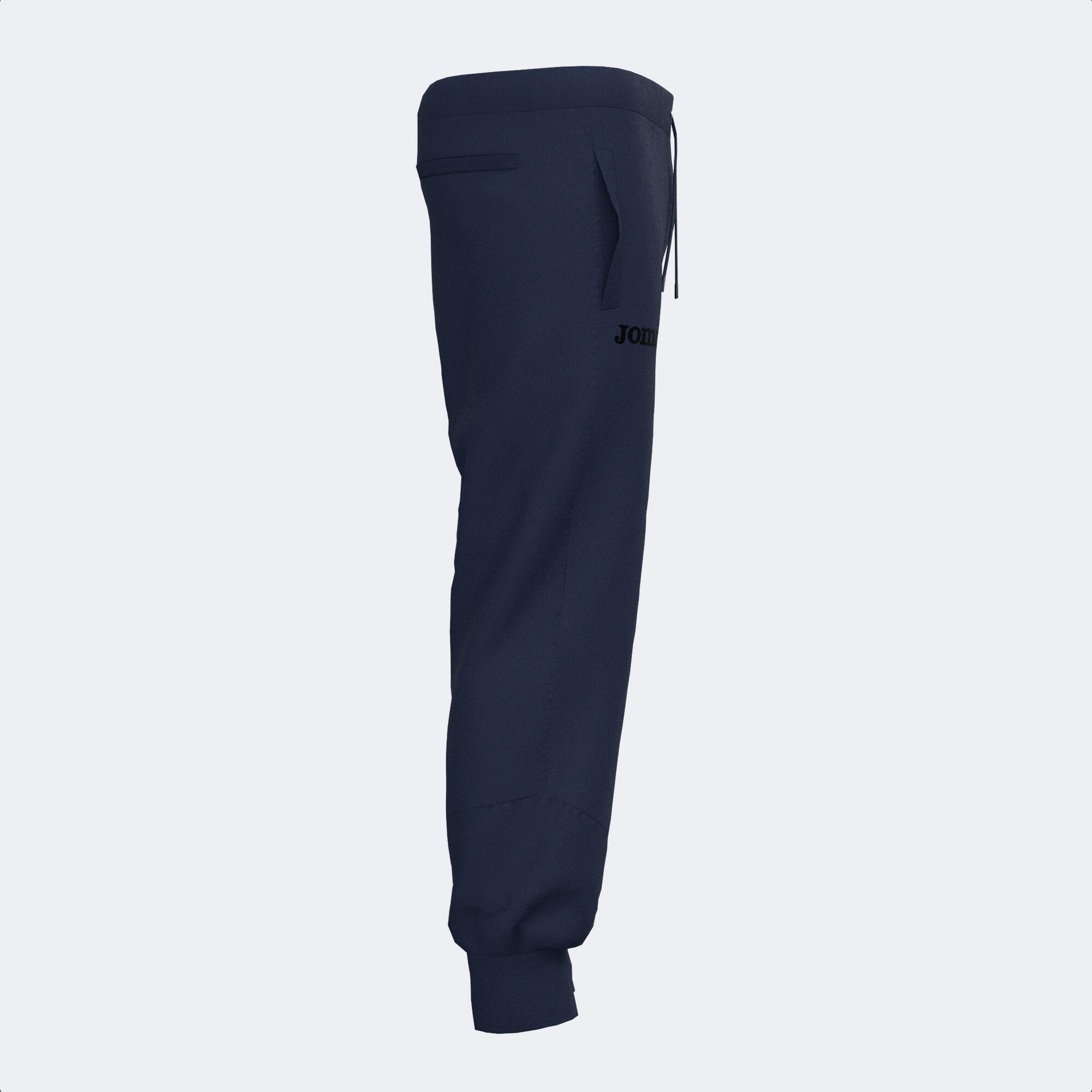 Pantaloni uomo cotone blu vita media con coulisse, 3 tasche 4/4