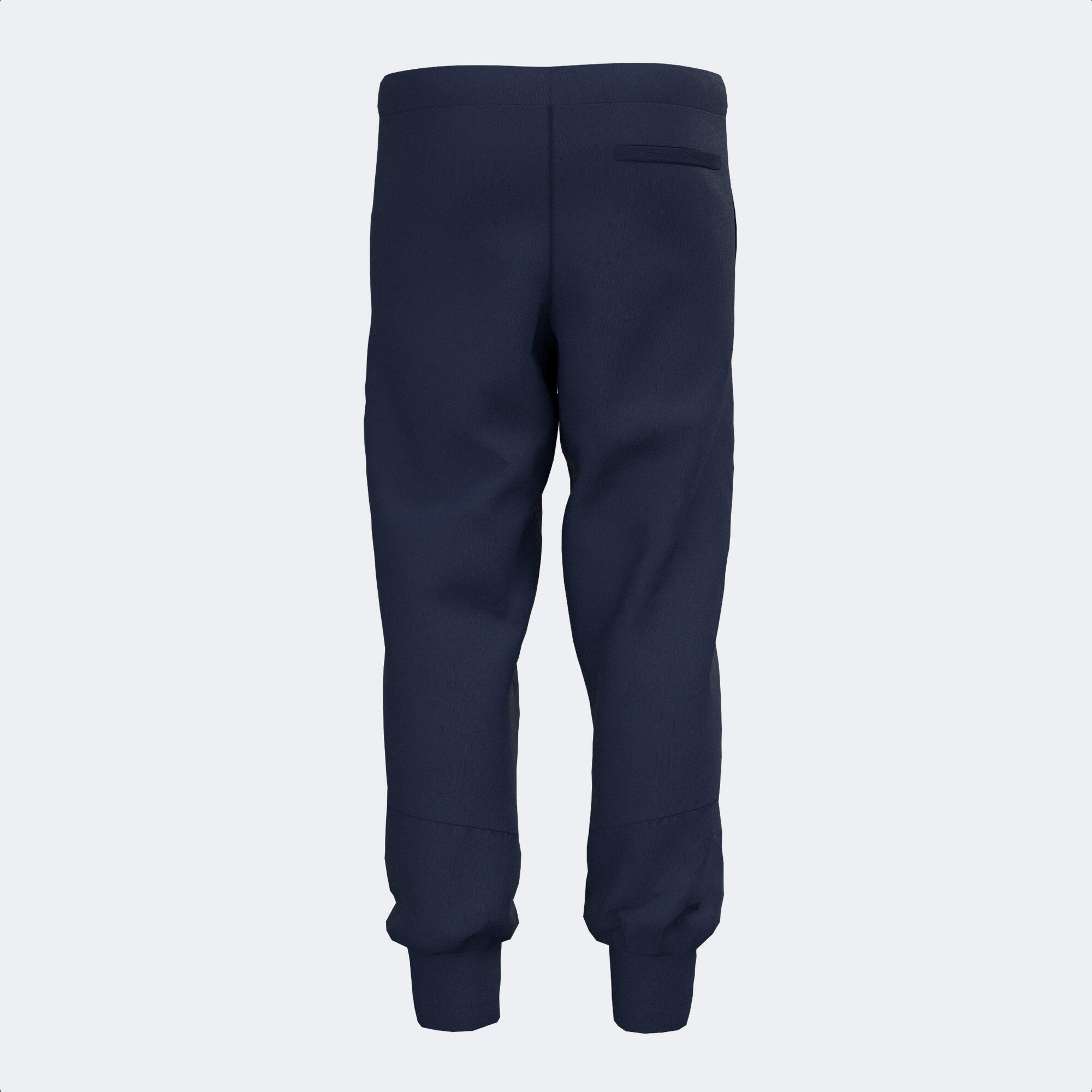 Pantaloni uomo cotone blu vita media con coulisse, 3 tasche 2/4