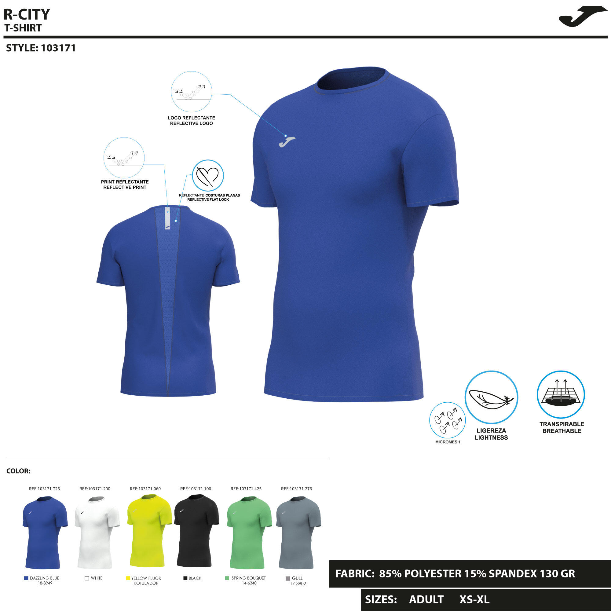 Koszulka do biegania męska Joma R-City Slim 5/5