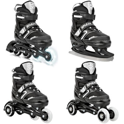 Rolki Łyżwy Wrotki 4w1 Regulowane Raven Helixi Kółka LED