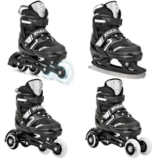 Rolki Łyżwy Wrotki 4w1 Regulowane Raven Helixi Kółka LED