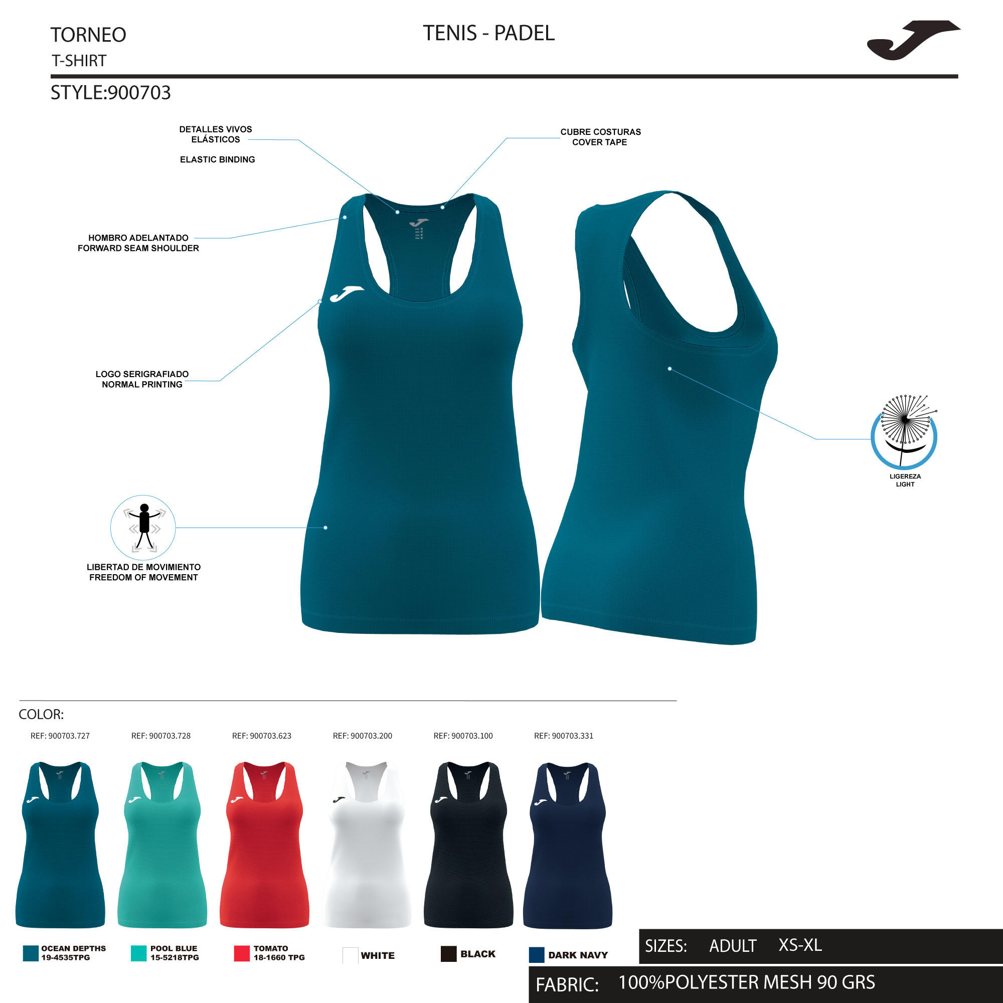 Débardeur Fitness Femme Joma Siena II Blanc 4/4