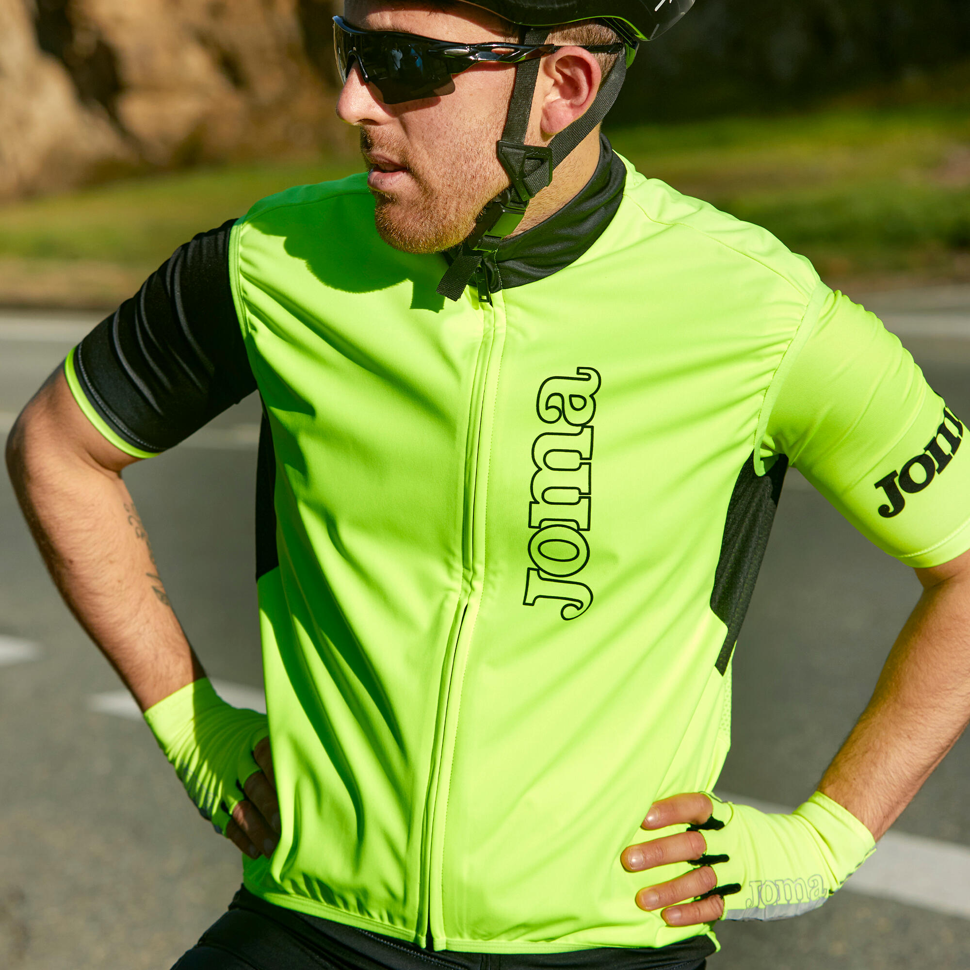 Colete Ciclismo Adulto Joma Crono Amarelo Fluor 3/7