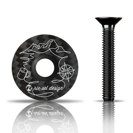 Carbon stemcap 1 1/8" Vorbaukappe mit Motiv inkl. Schraube MTB Fahrrad Ahead