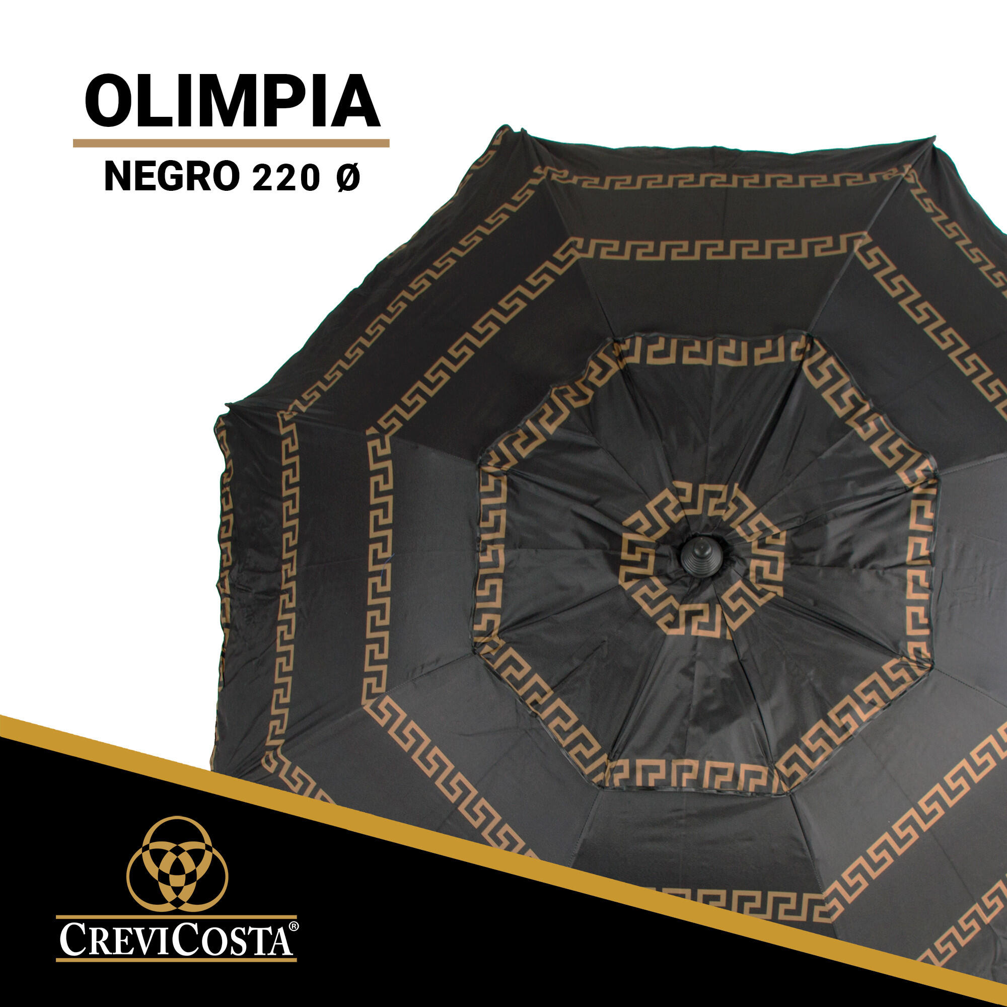 Sombrilla Playa 220 cm/8 Varillas - CREVICOSTA Olimpia Negro 2/7