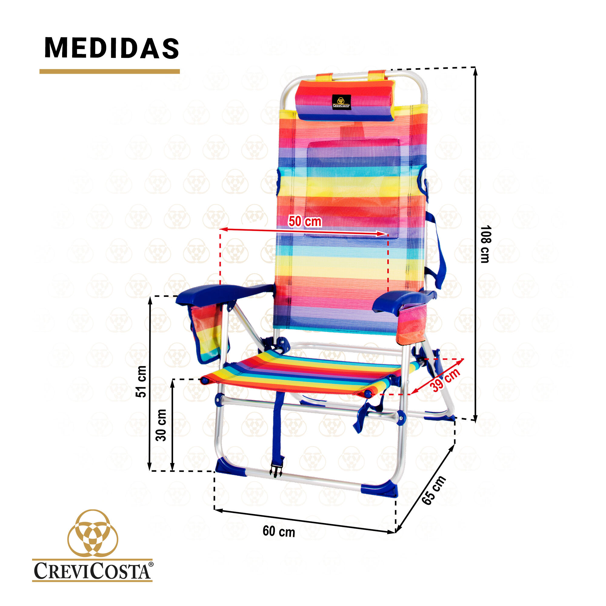 Silla de Playa 65x60x31/108 cm Lavanda 12009 - CREVICOSTA. Orgullo 6/7