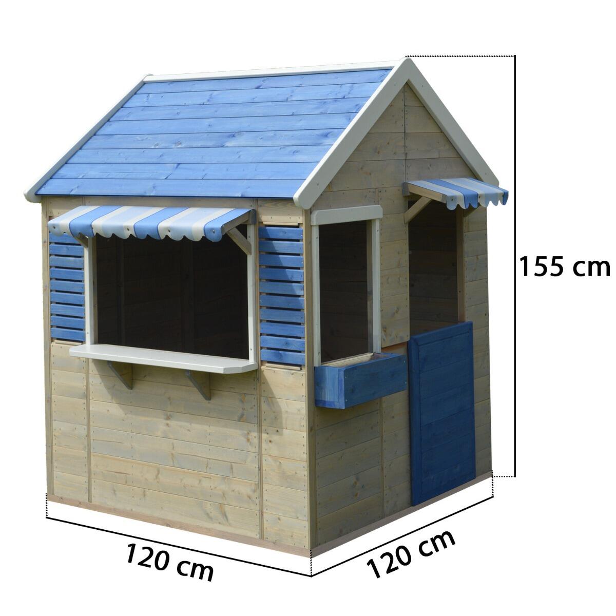 Maisonnette enfant extérieur - Cabane en bois avec plancher FLOWI 4/5