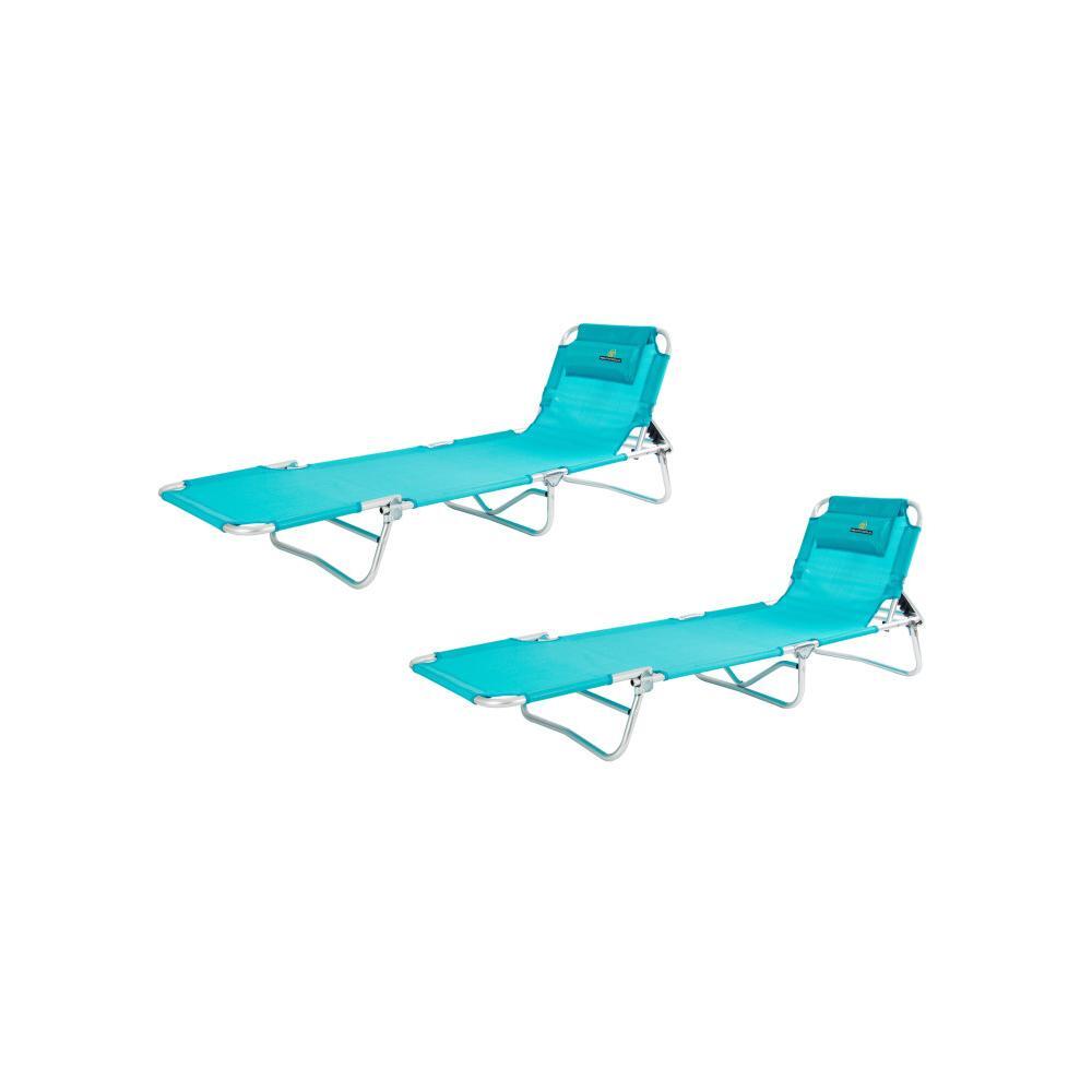 CREVICOSTA Lote de 2 Tumbonas de Playa 195x657x23 FÓSFORO - CREVICOSTA. Turquesa