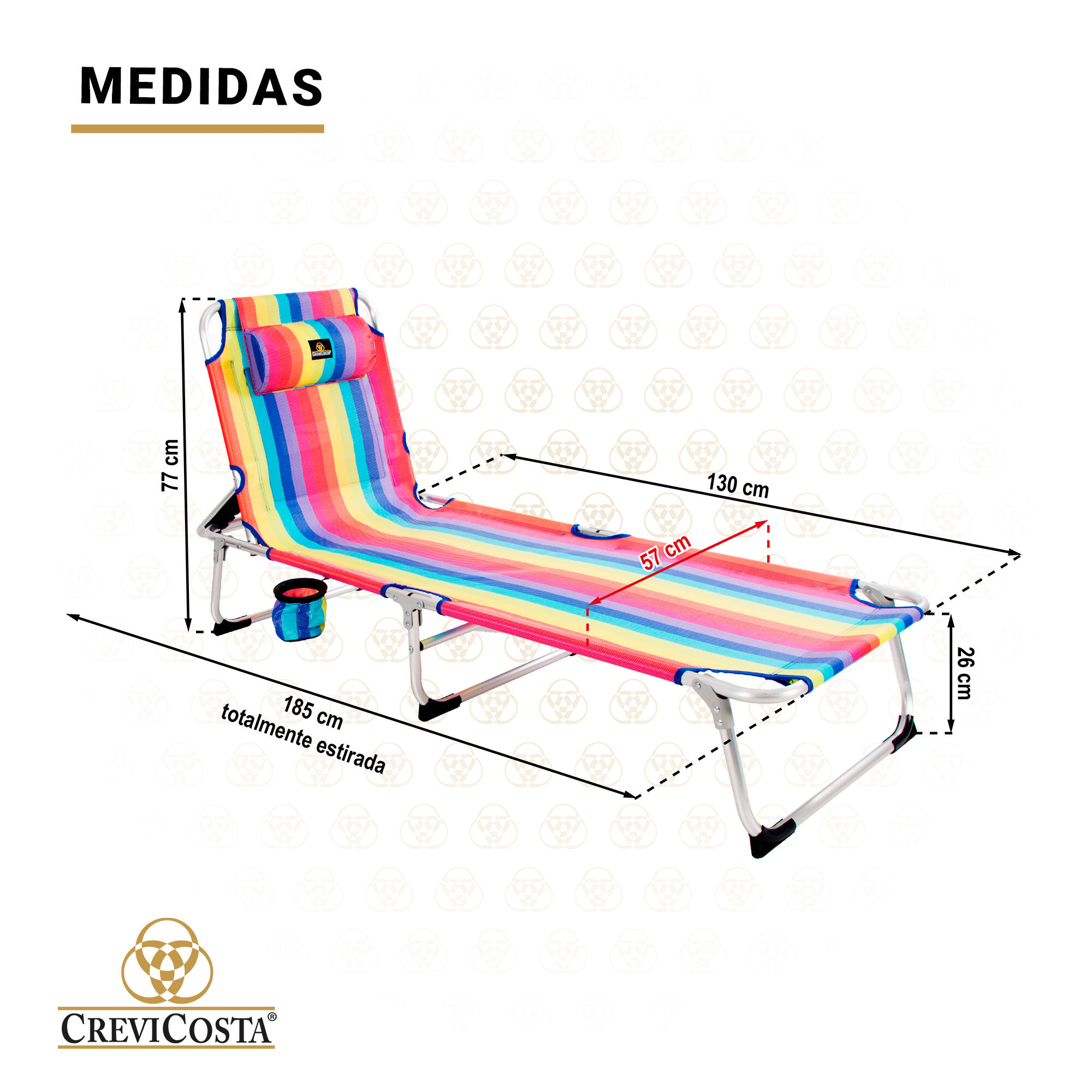 Lote de 2 Tumbonas de Playa 185x57x27 Aquarius - CREVICOSTA. Orgullo 6/7
