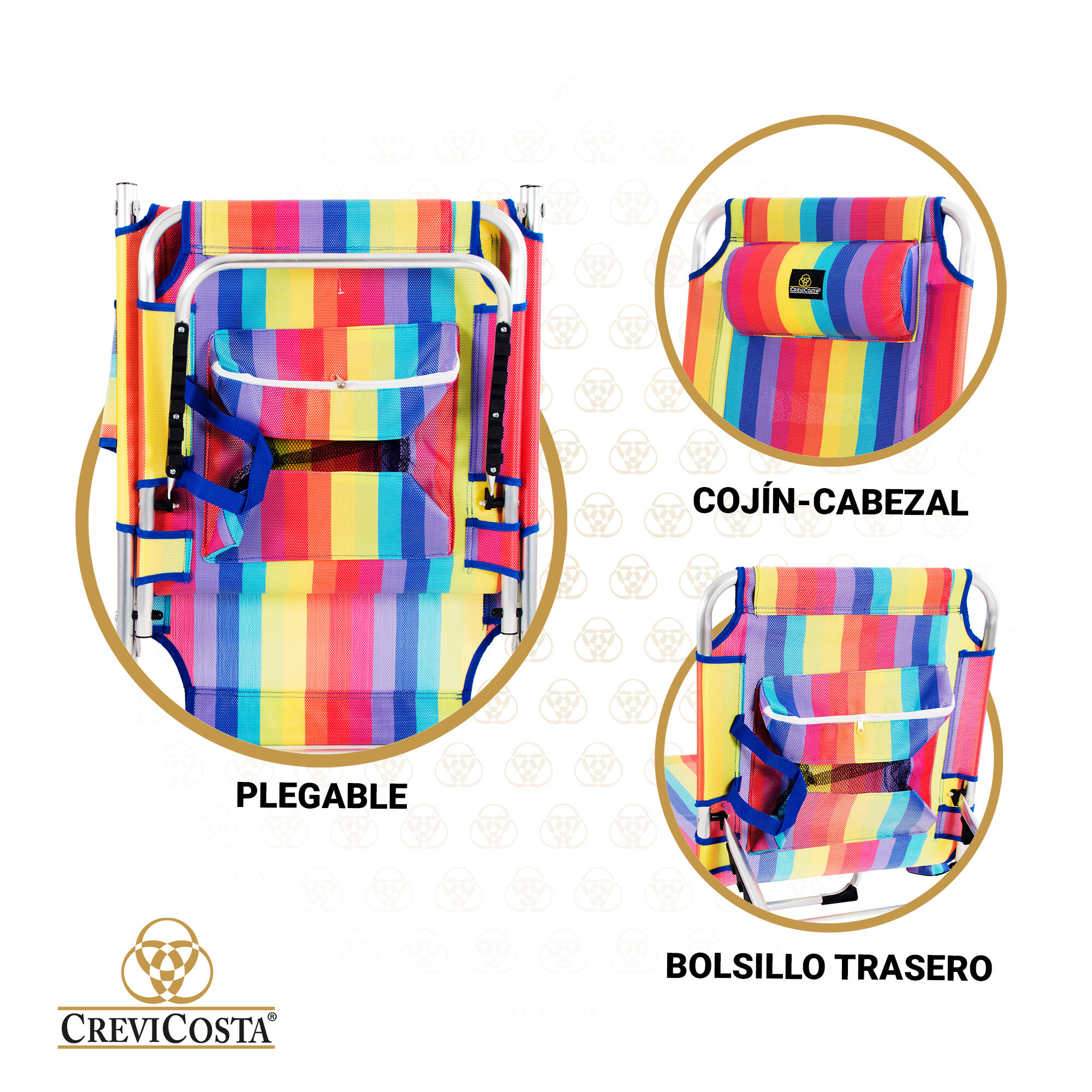 Lote de 2 Tumbonas de Playa 185x57x27 Aquarius - CREVICOSTA. Orgullo 3/7
