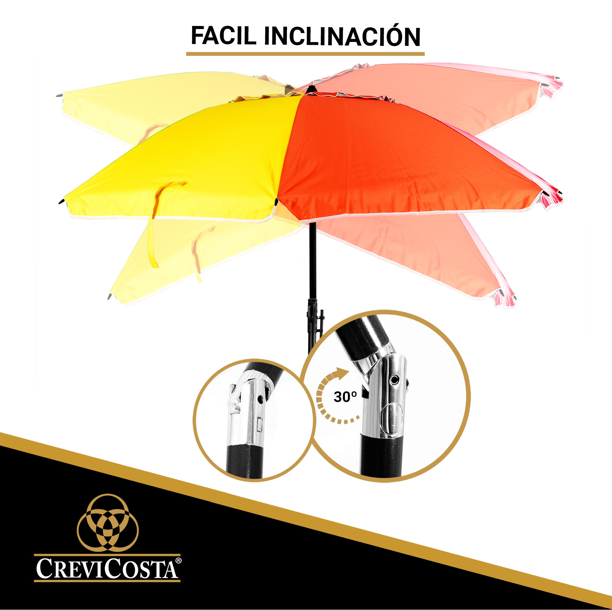 Sombrilla Playa 220 cm/8 Varillas - CREVICOSTA Orgullo 5/7