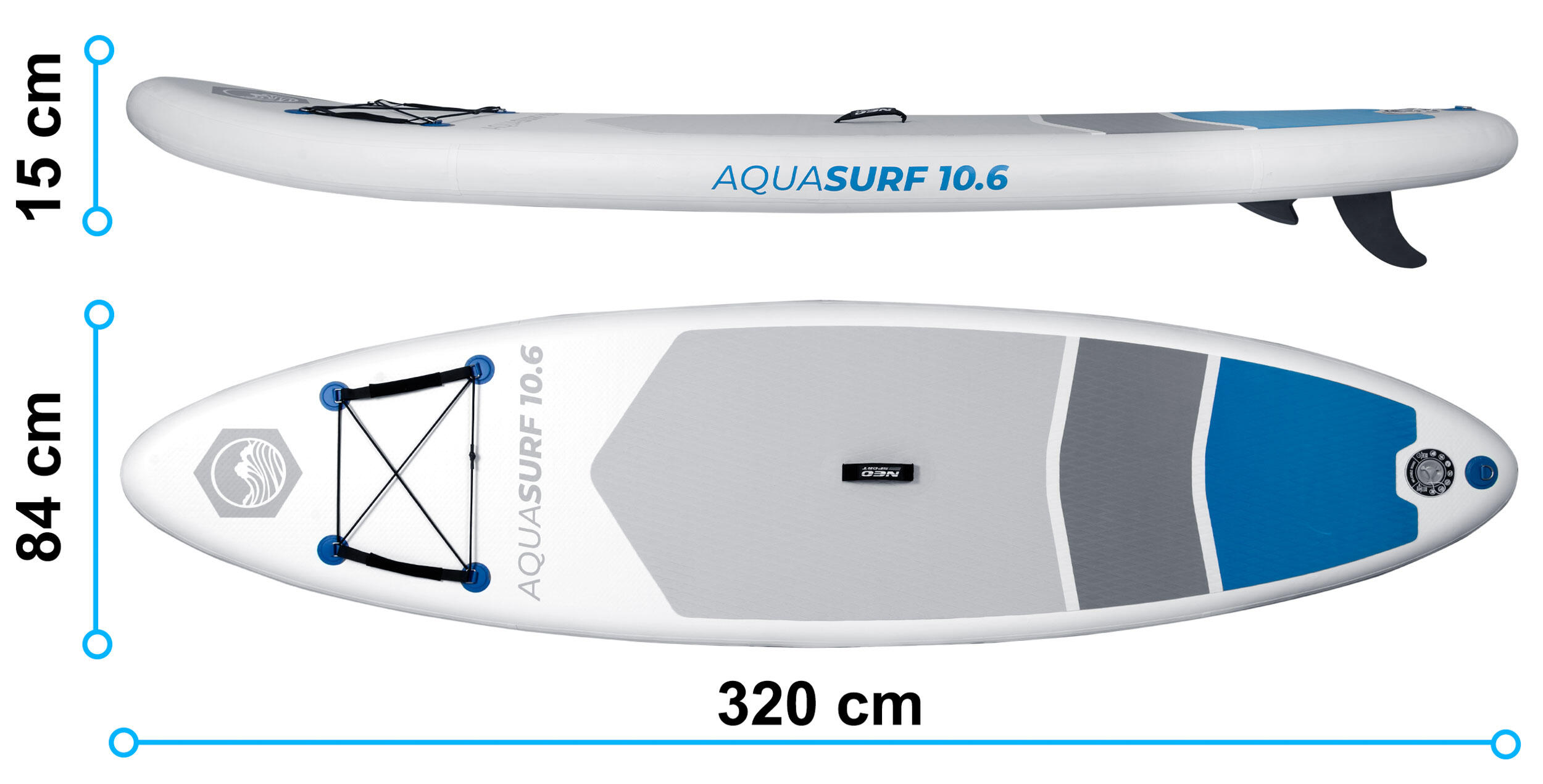 NEO-SPORT Aufblasbar Stand Up Paddle Board SUP Board KommplettSet 320 cm 7/7