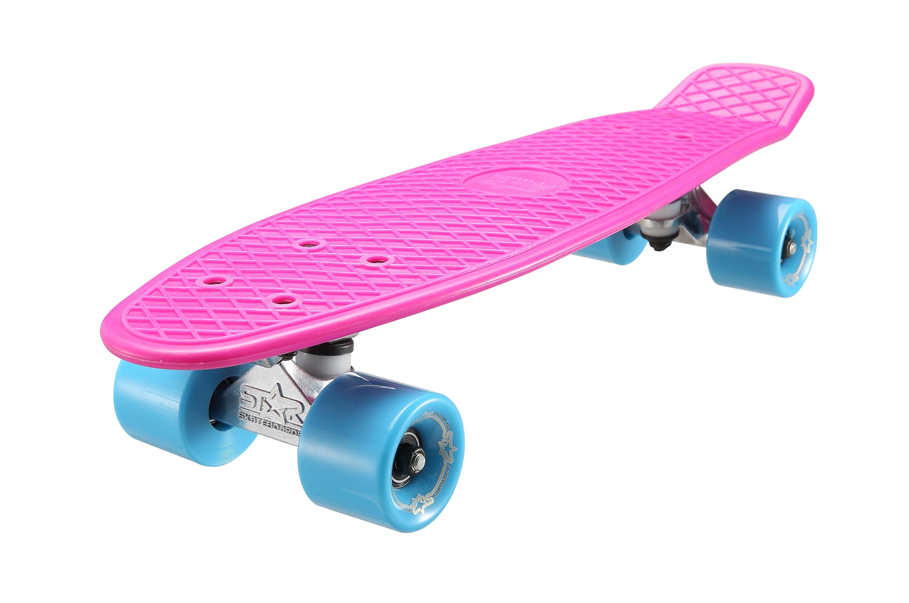 STAR SKATEBOARDS Vintage Skateboard, Retro Cruiser 60mm, paars / blauw 6/7