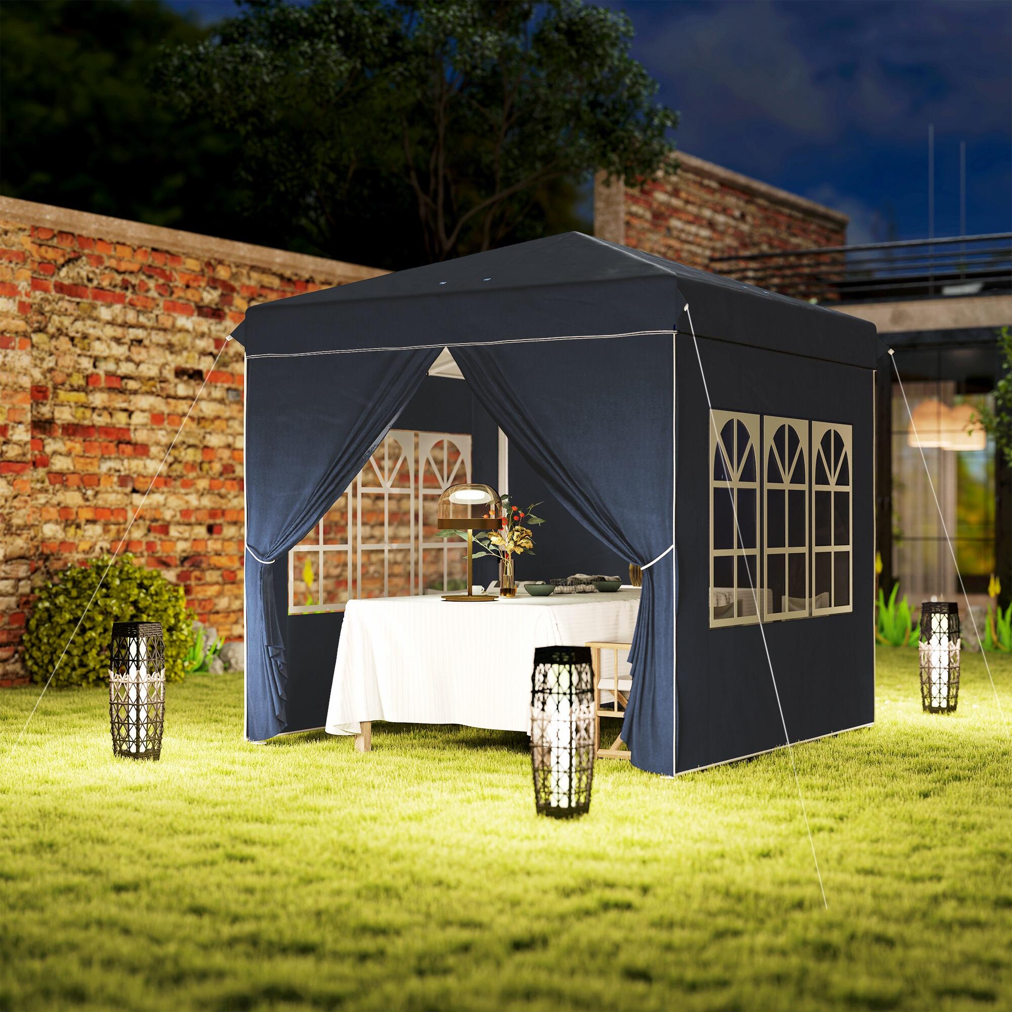 Carpa Plegable Outsunny 248x248x270 cm Azul 5/8