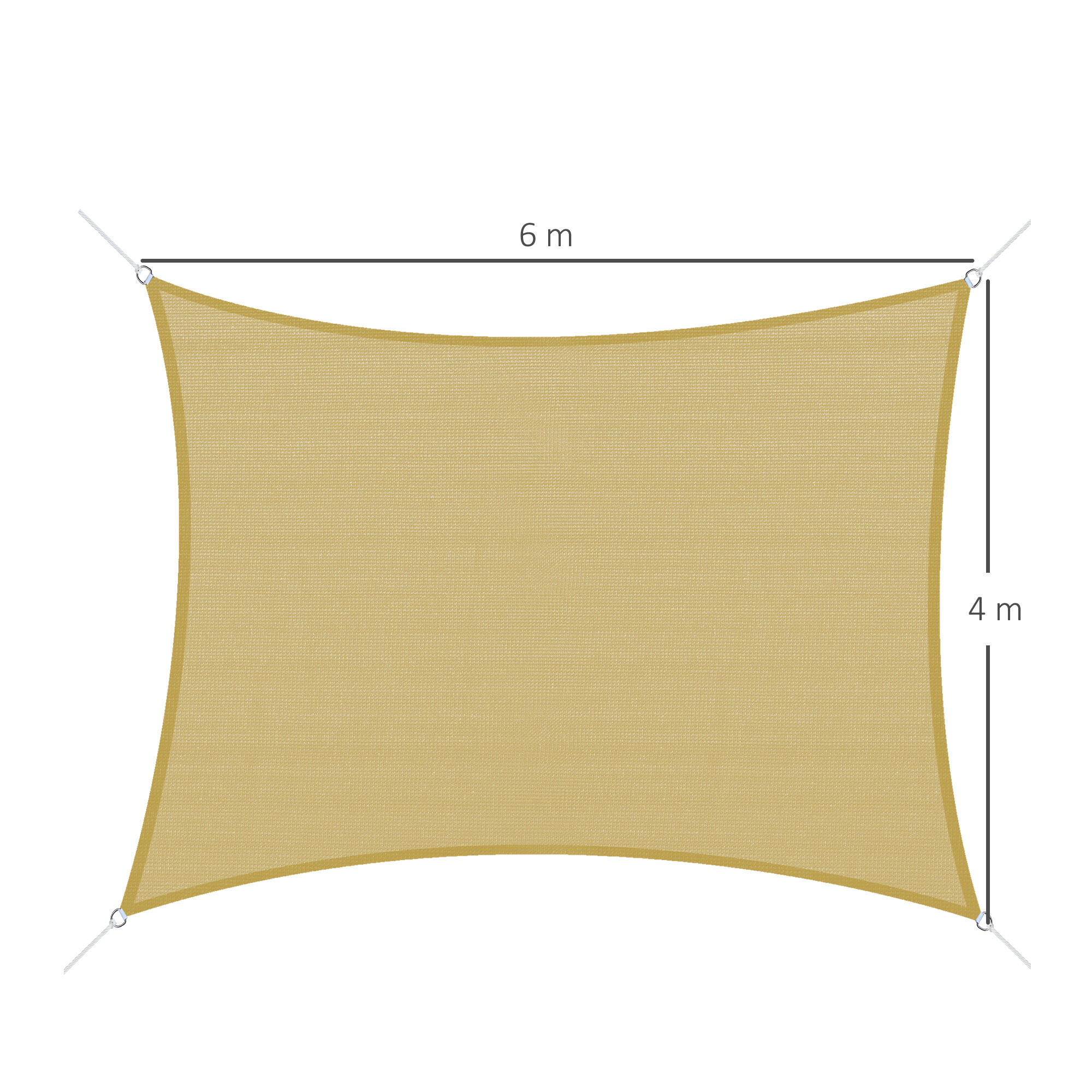 Toldo Vela Outsunny 400x600 cm Beige 3/7