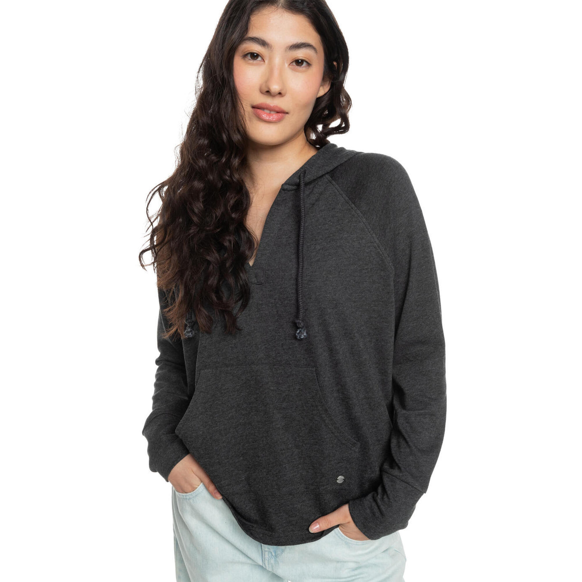 Roxy - Sweat À Capuche Destination Surf Noir Femme - Pull - Gris - 36 Xs - Decathlon