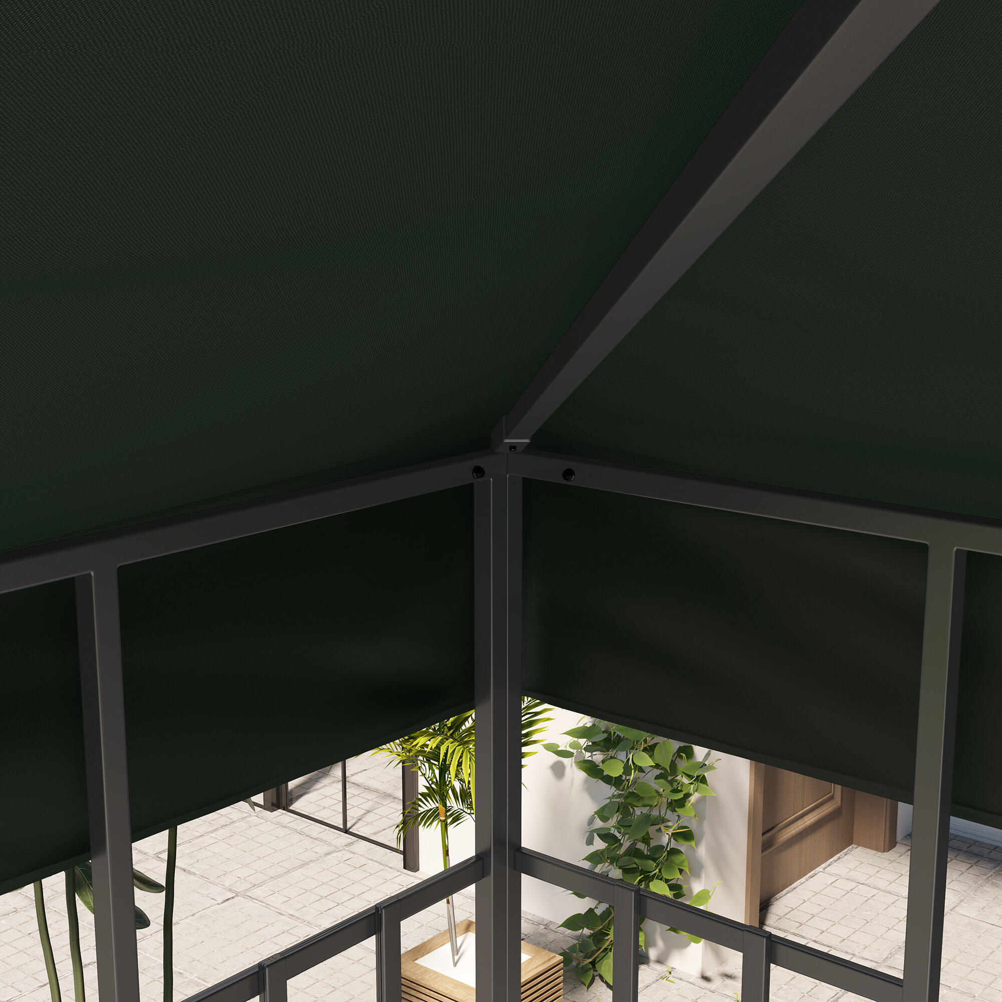 Toldo de substituição para pérgola 300x300 cm verde Outsunny 4/7