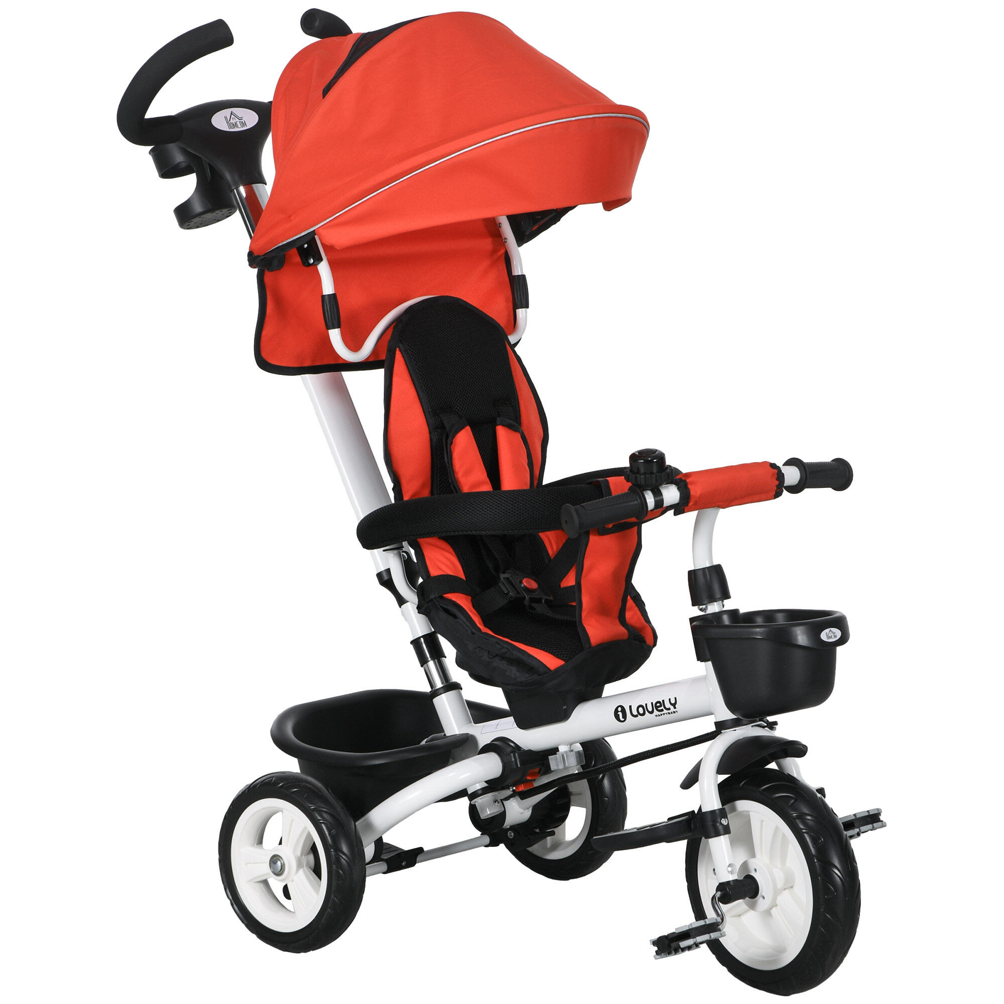Triciclo evolutivo 112x50x104 cm vermelho homcom