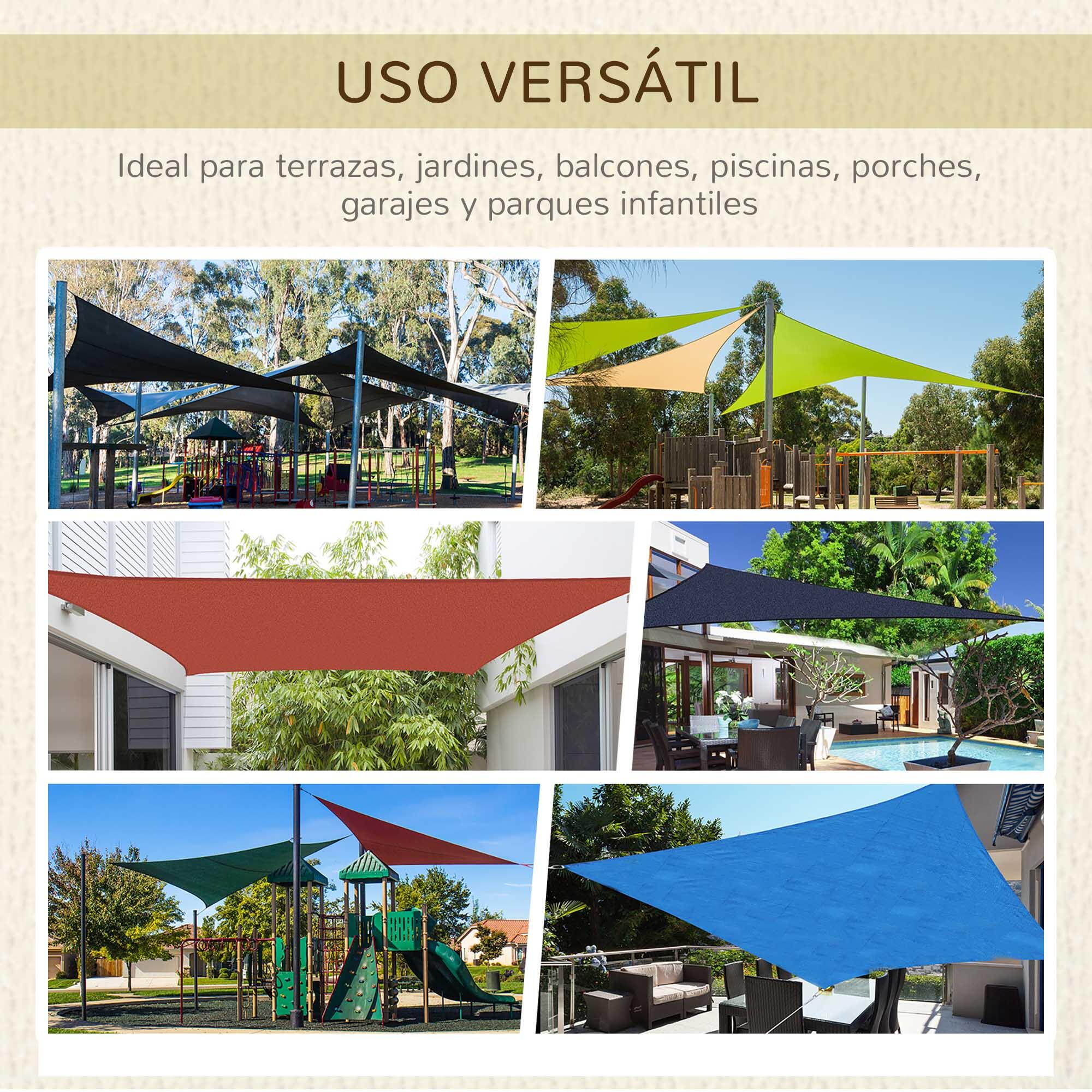Toldo Vela Outsunny 400x600 cm Beige 6/7