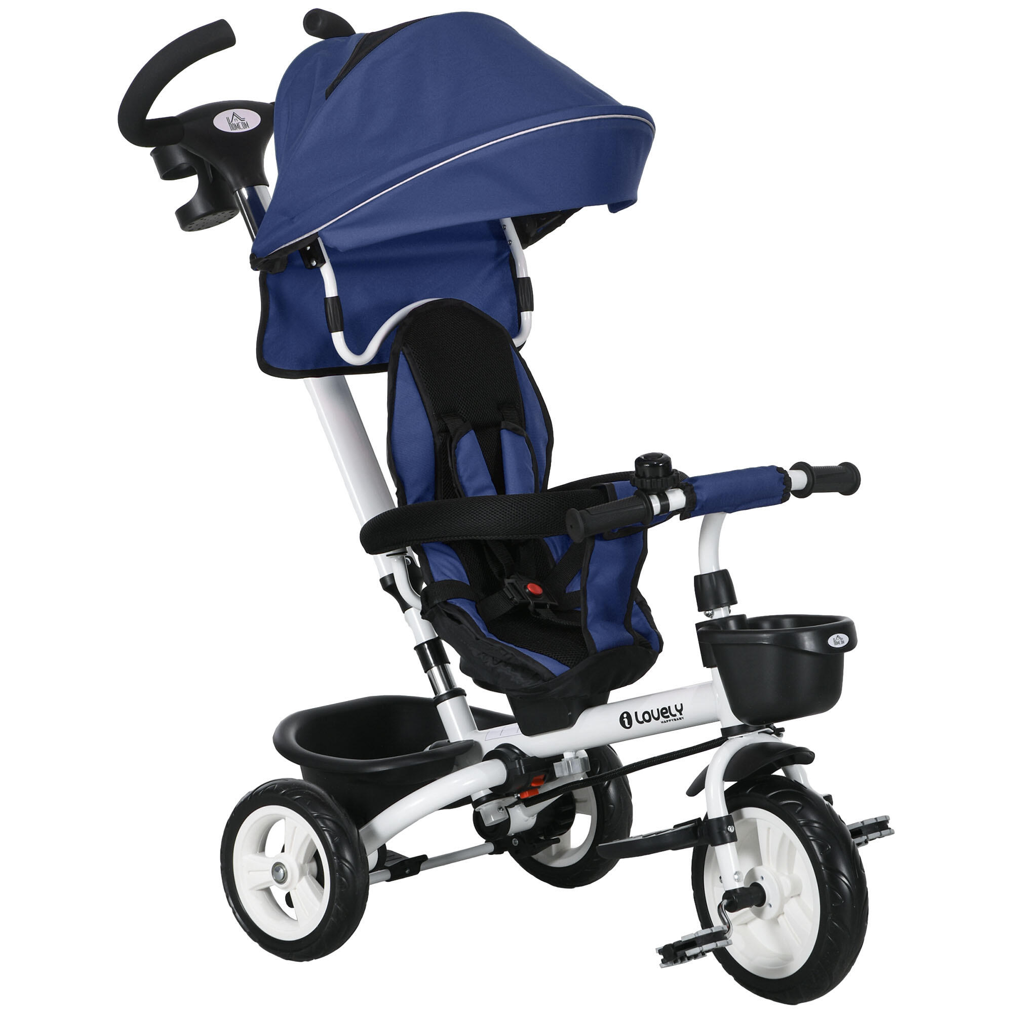 HOMCOM Triciclo para crianças 112x50x104 cm azul HOMCOM