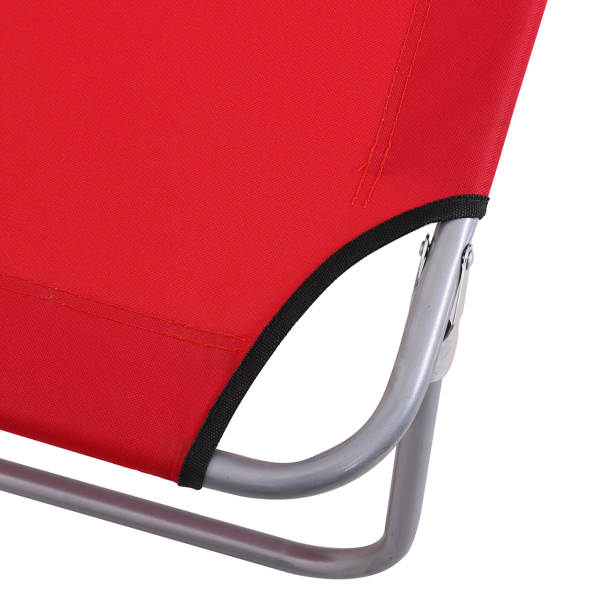 Espreguiçadeira dobrável 187x58x36 cm vermelho Outsunny 5/7