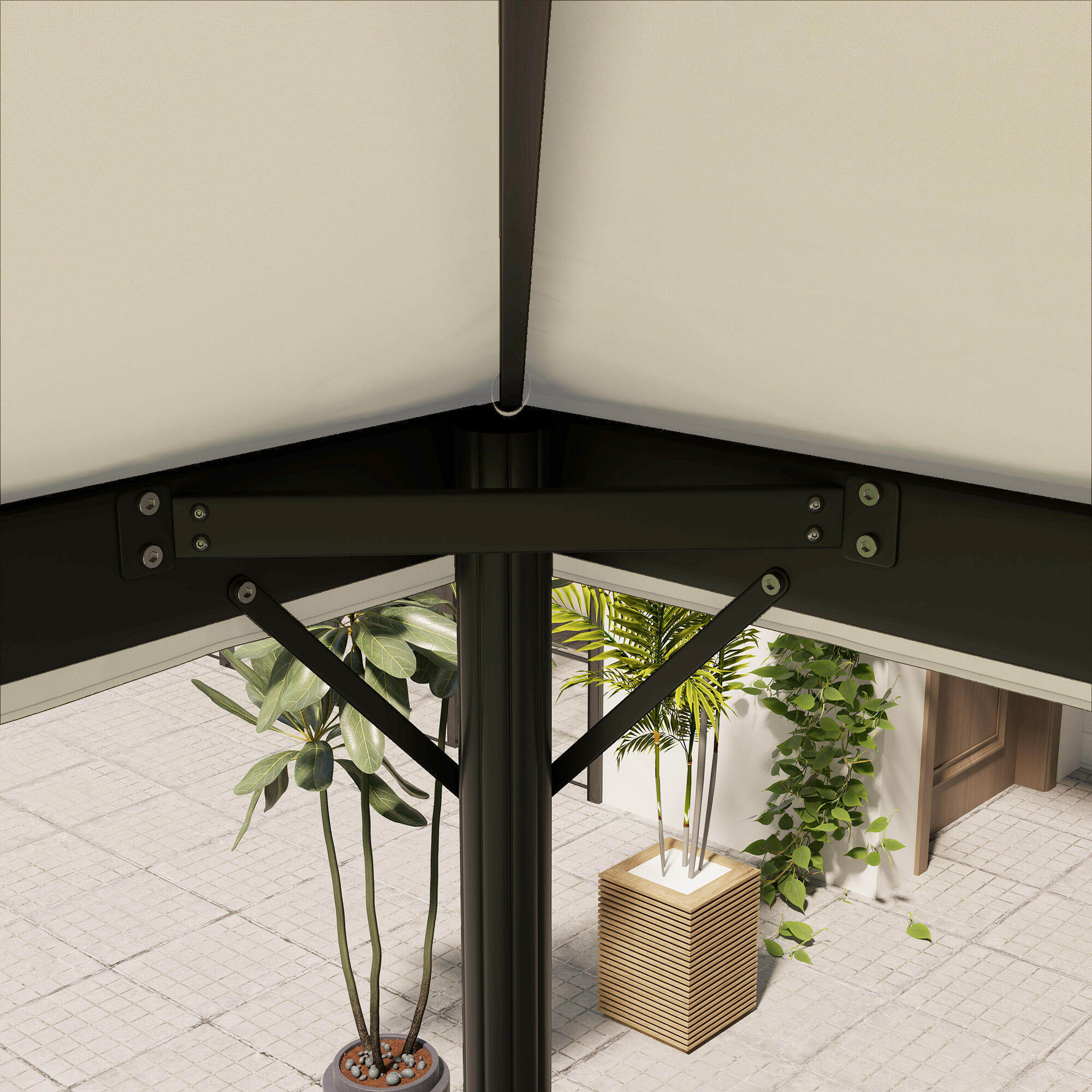 Techo de Repuesto Outsunny 400x300 cm Crema 5/7