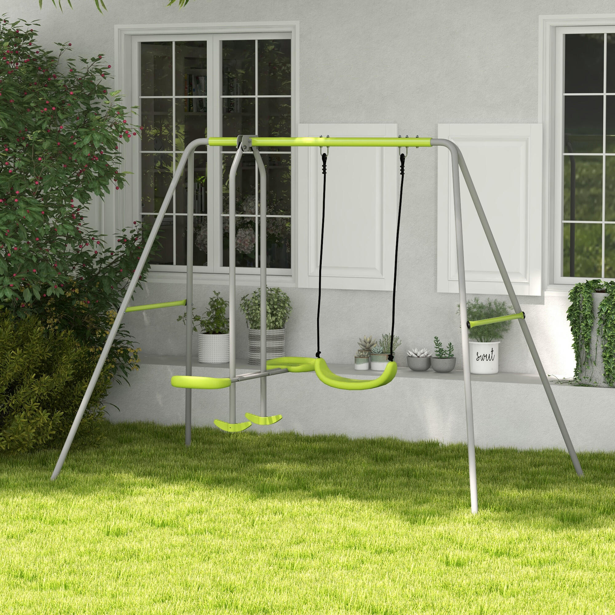 255x160x180 cm verde e cinza Outsunny 2/7