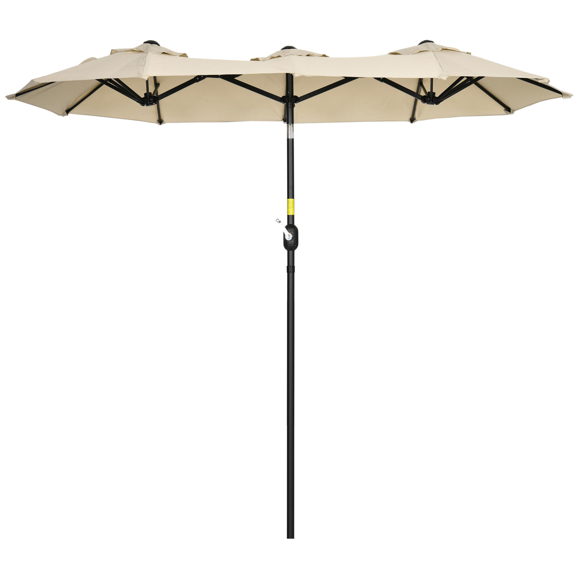 Chapéu de sol 295x152x222 cm cáqui cáqui outsunny
