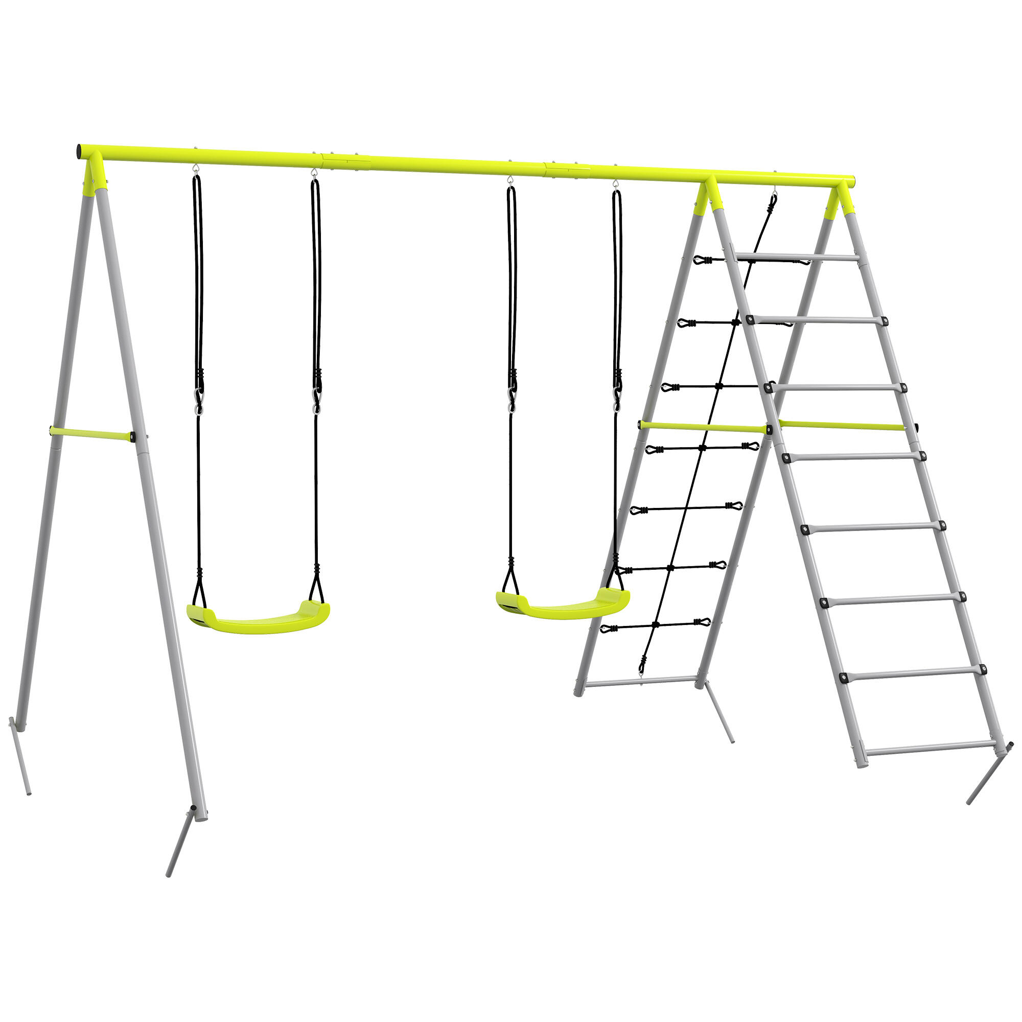 Conjunto de baloiços para crianças 260x185x180 cm verde Outsunny