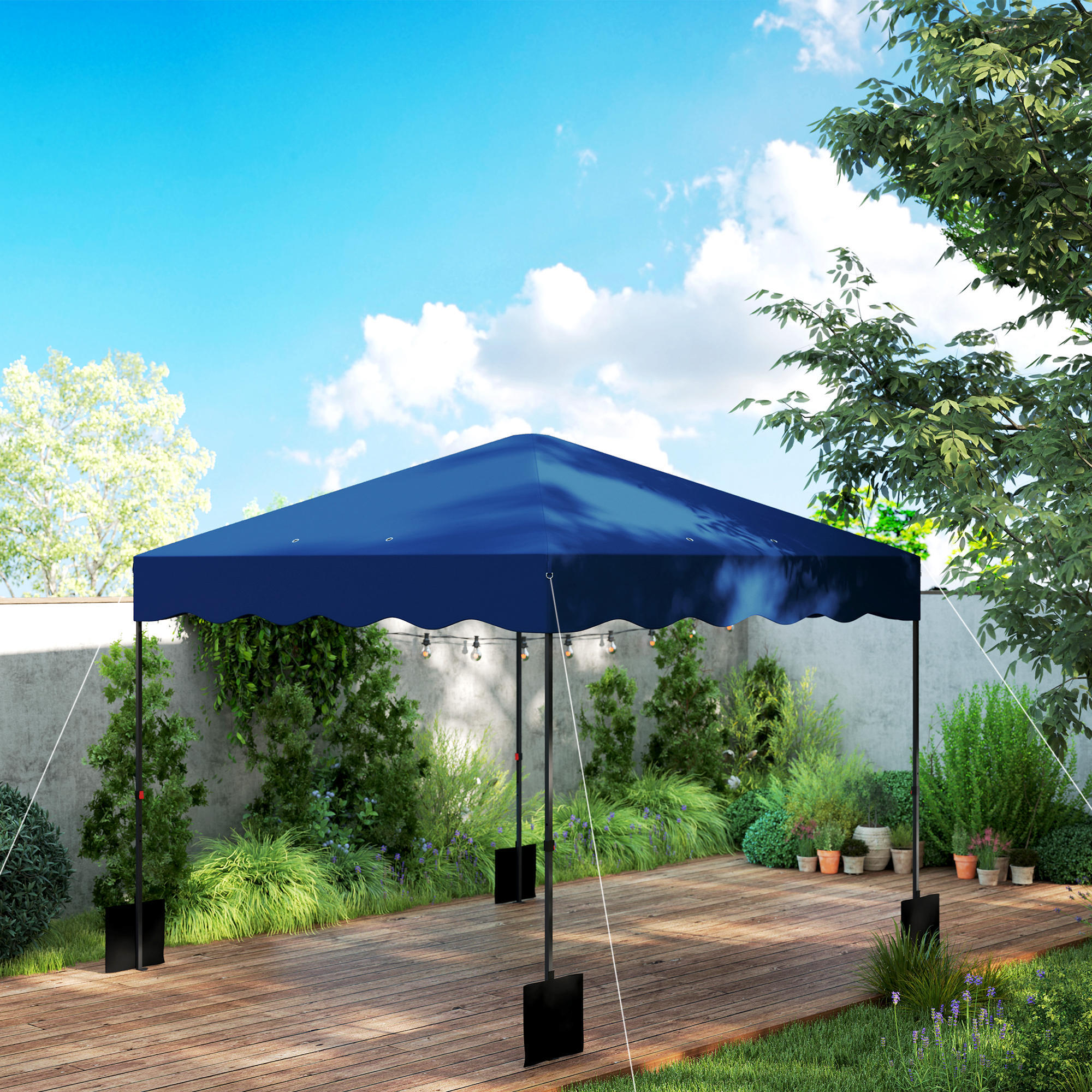 Tenda dobrável 297x297x287 cm azul Outsunny 2/7