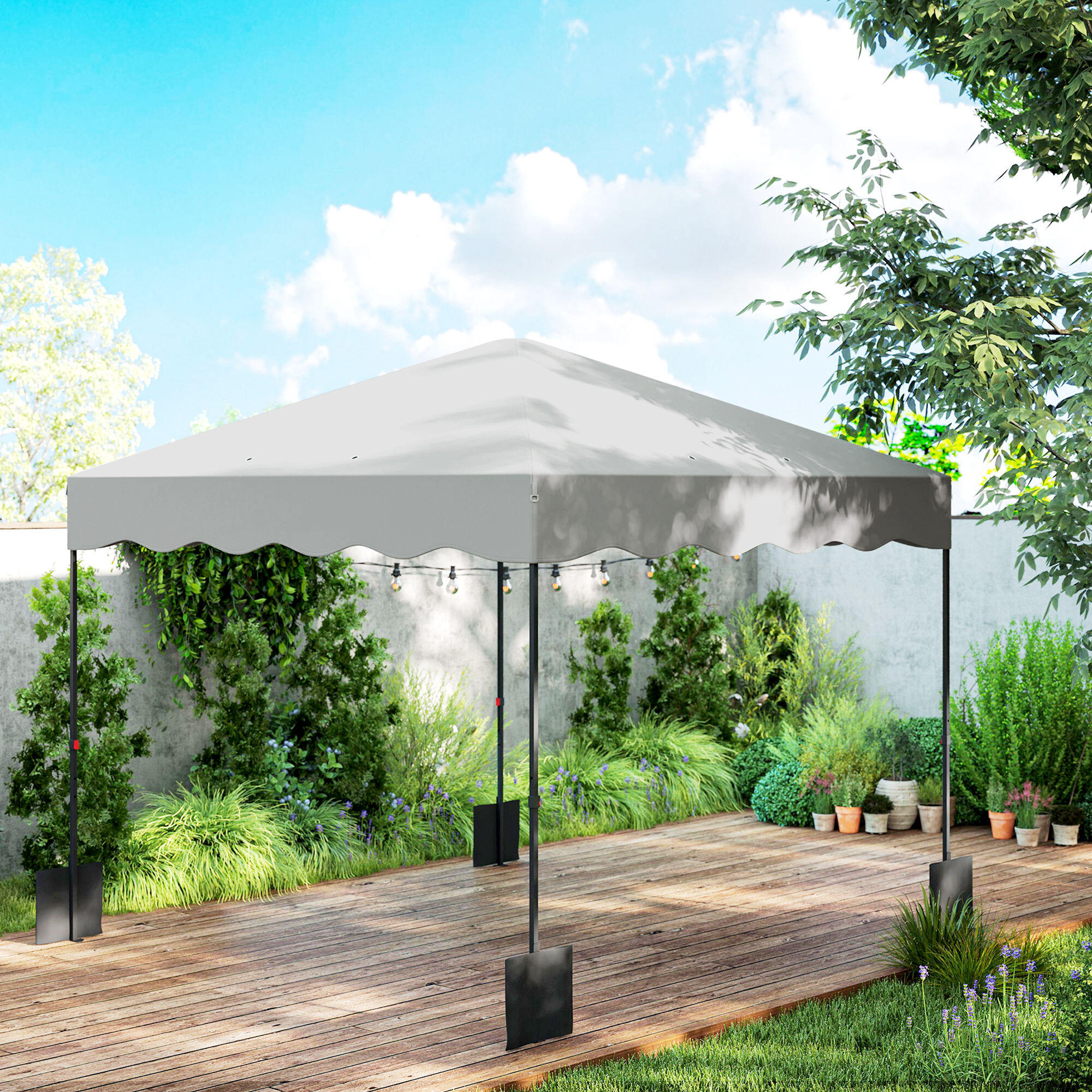 Tenda dobrável 297x297x287 cm branco Outsunny 2/7