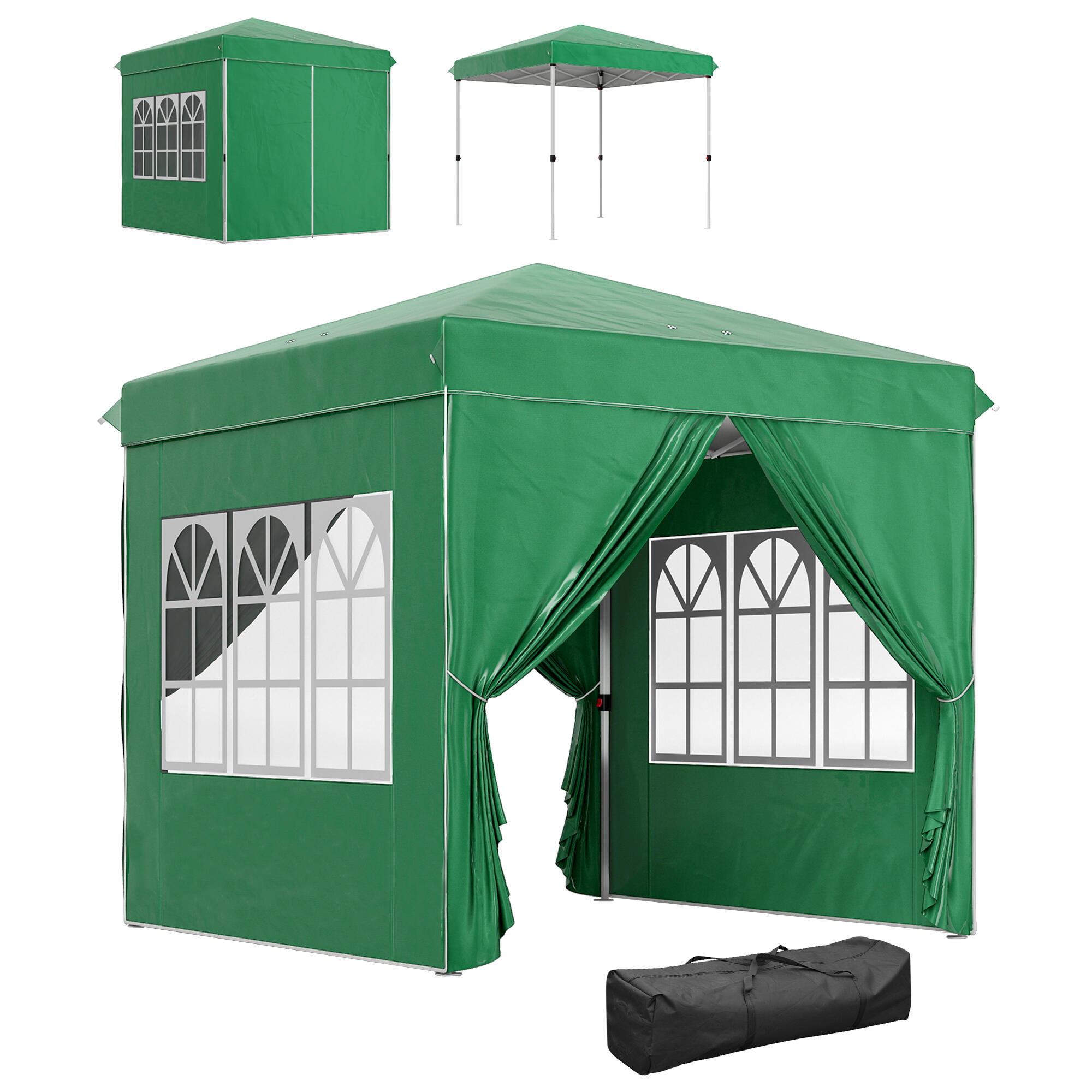 Tenda de exterior 248x248x270 cm verde outsunny